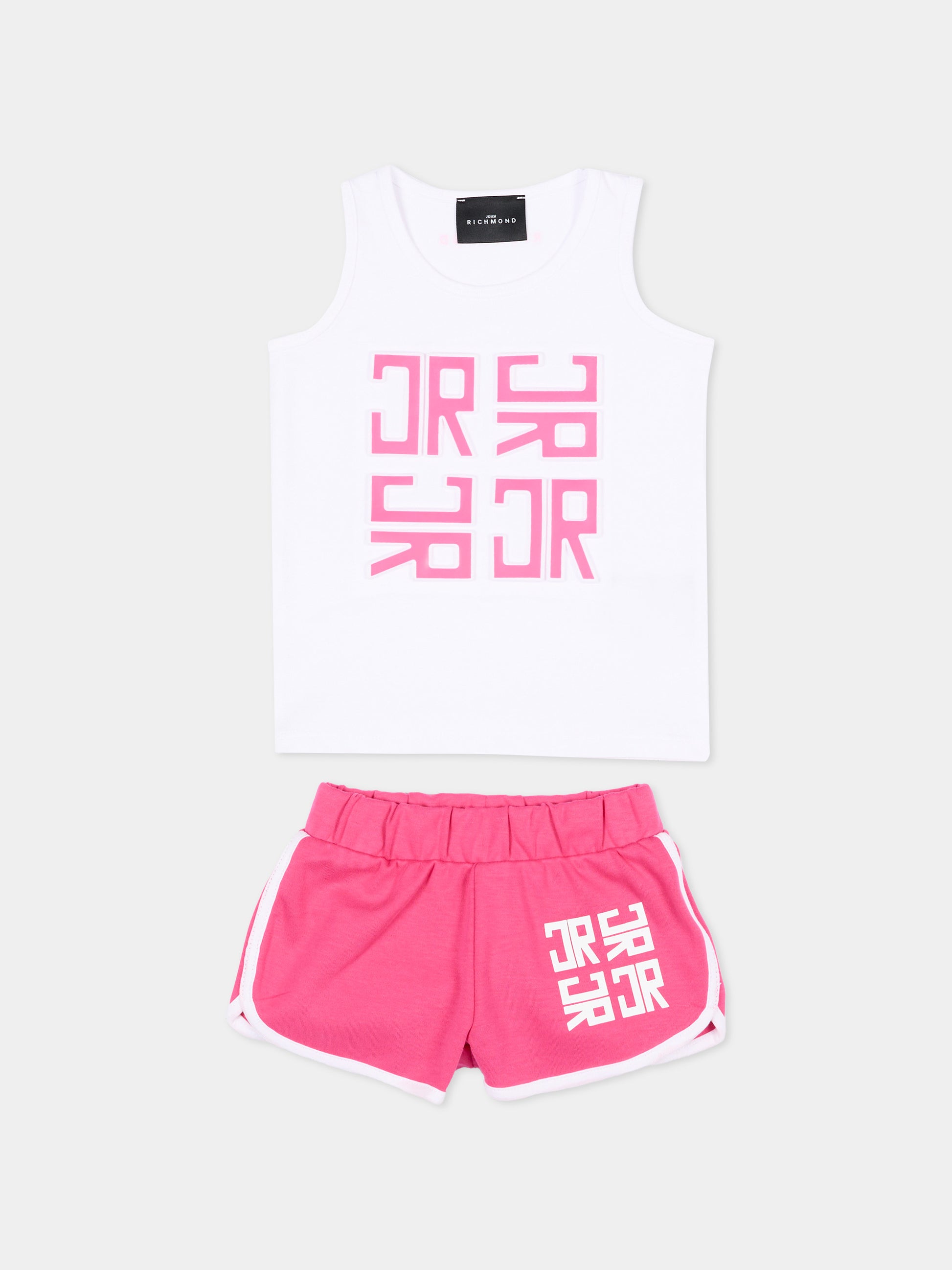 Completo sportivo bianco per neonata con logo,Richmond,RIP26028CJ WHITE/F.P.