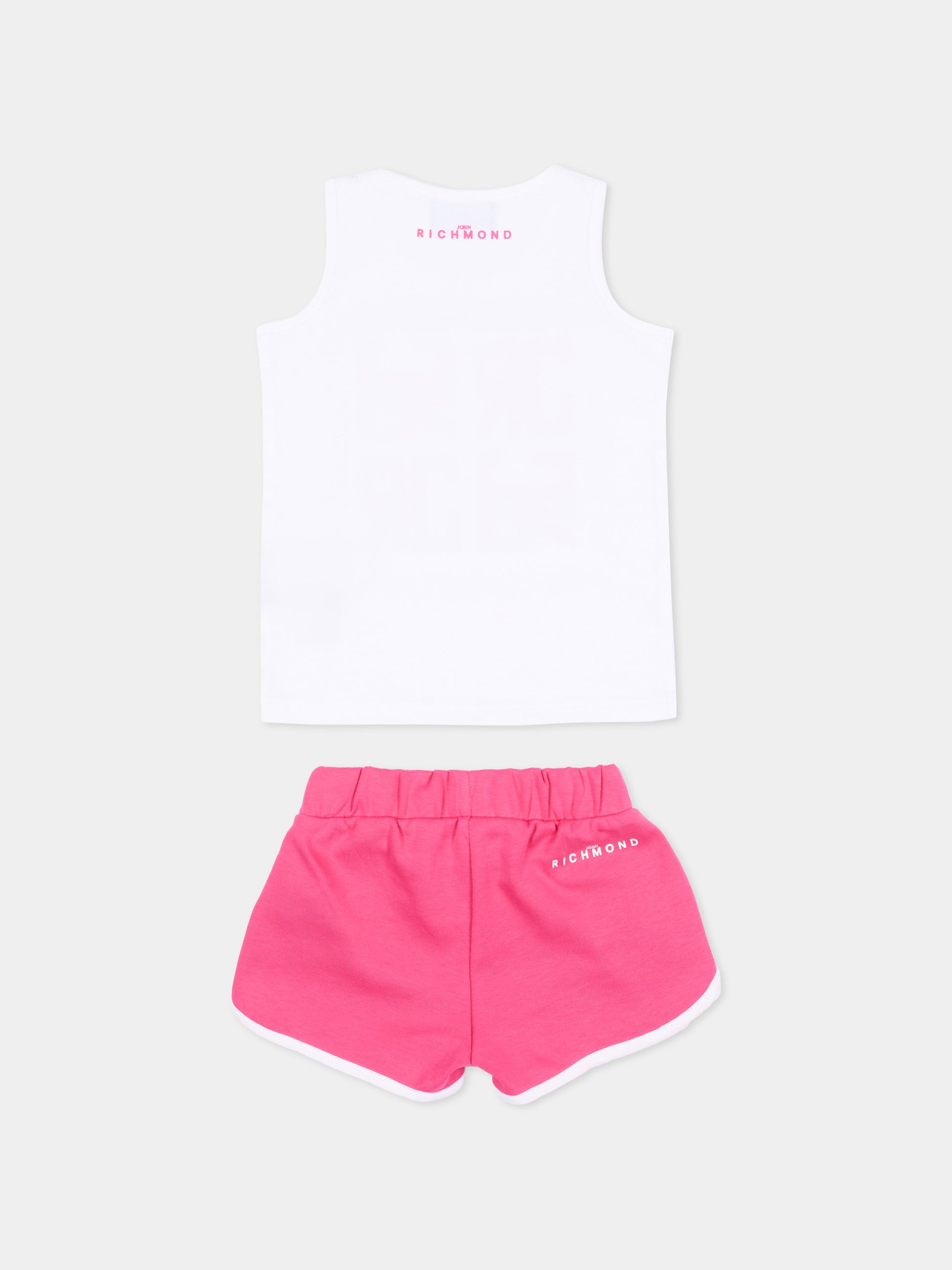 Completo sportivo bianco per neonata con logo,Richmond,RIP26028CJ WHITE/F.P.