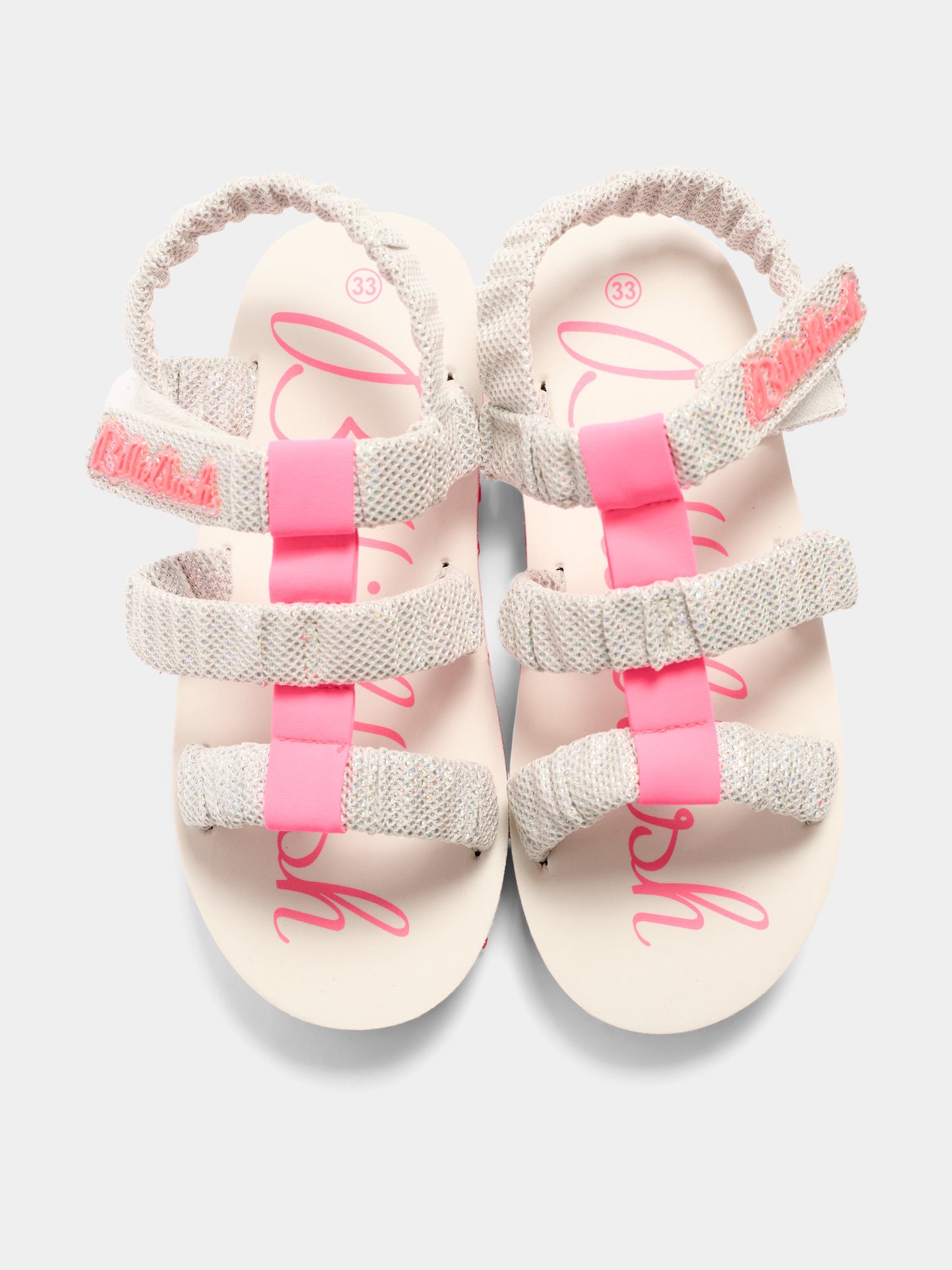 Sandali argento per bambina con logo,Billieblush,U20681 016