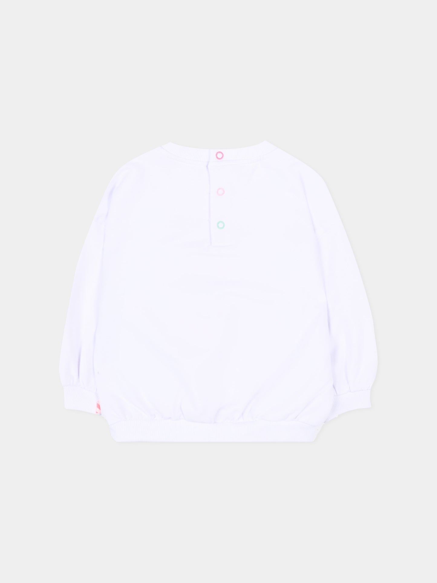 Felpa bianca per neonata con cuori,Billieblush,U20831 10P