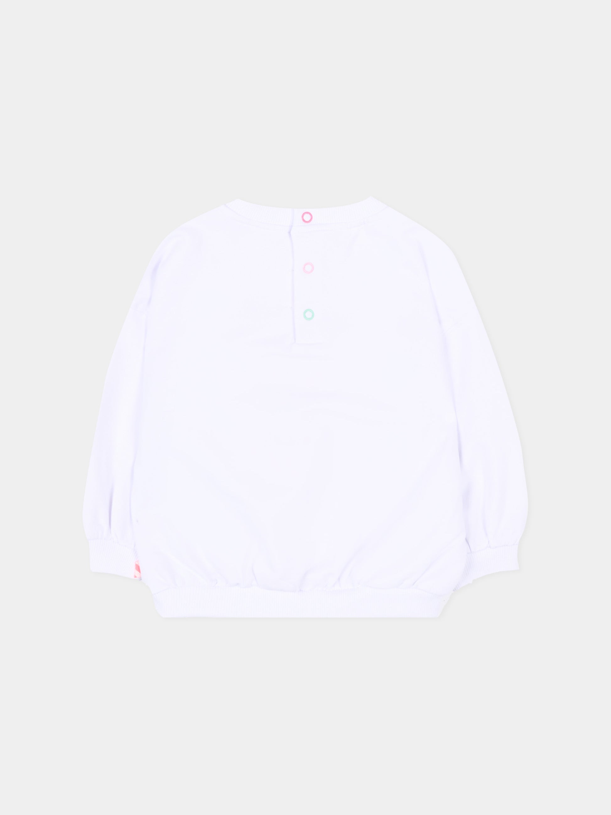 Felpa bianca per neonata con cuori,Billieblush,U20831 10P