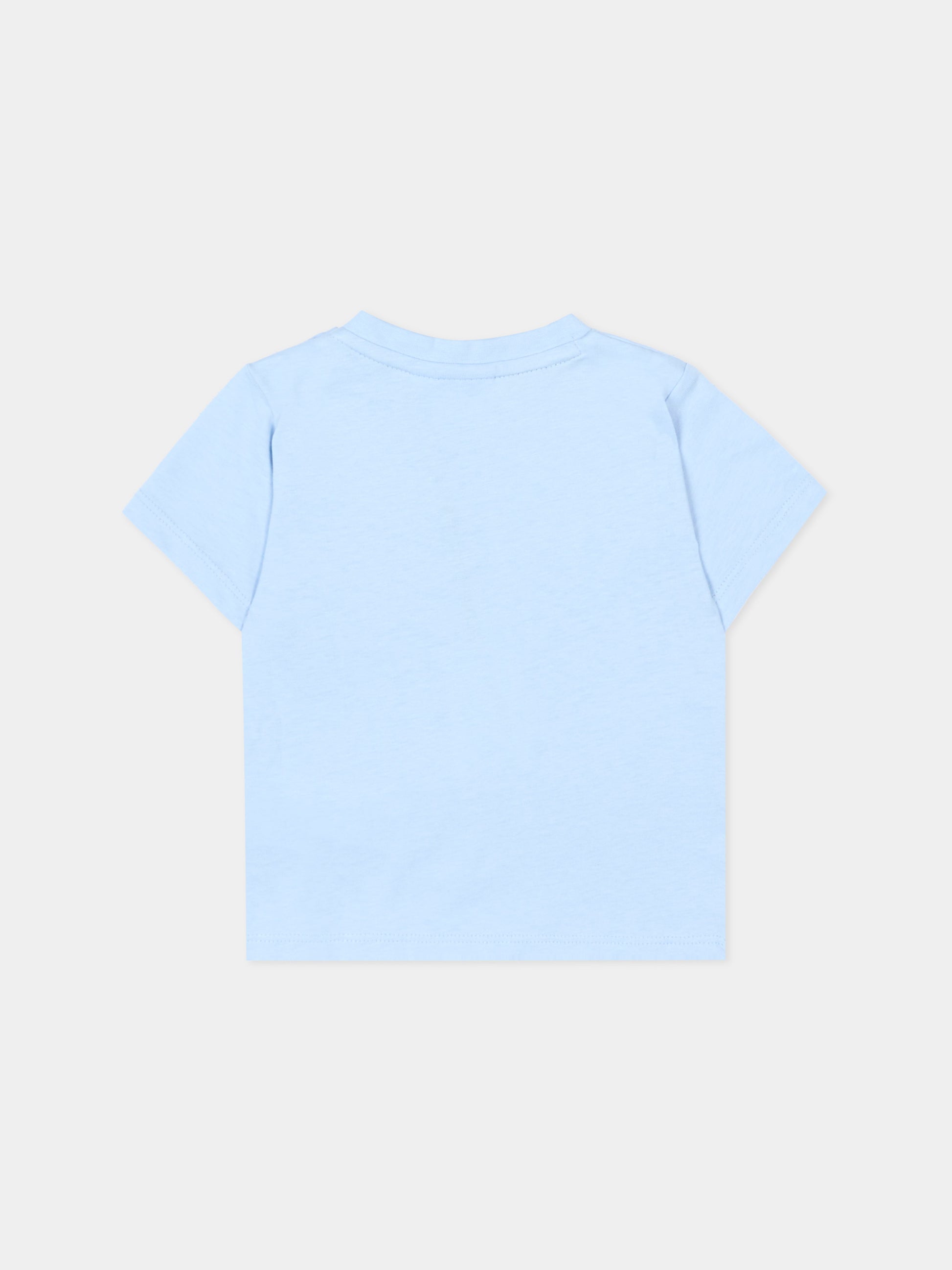 T-Shirt azzurra per neonato con logo,Boss,J52105 887