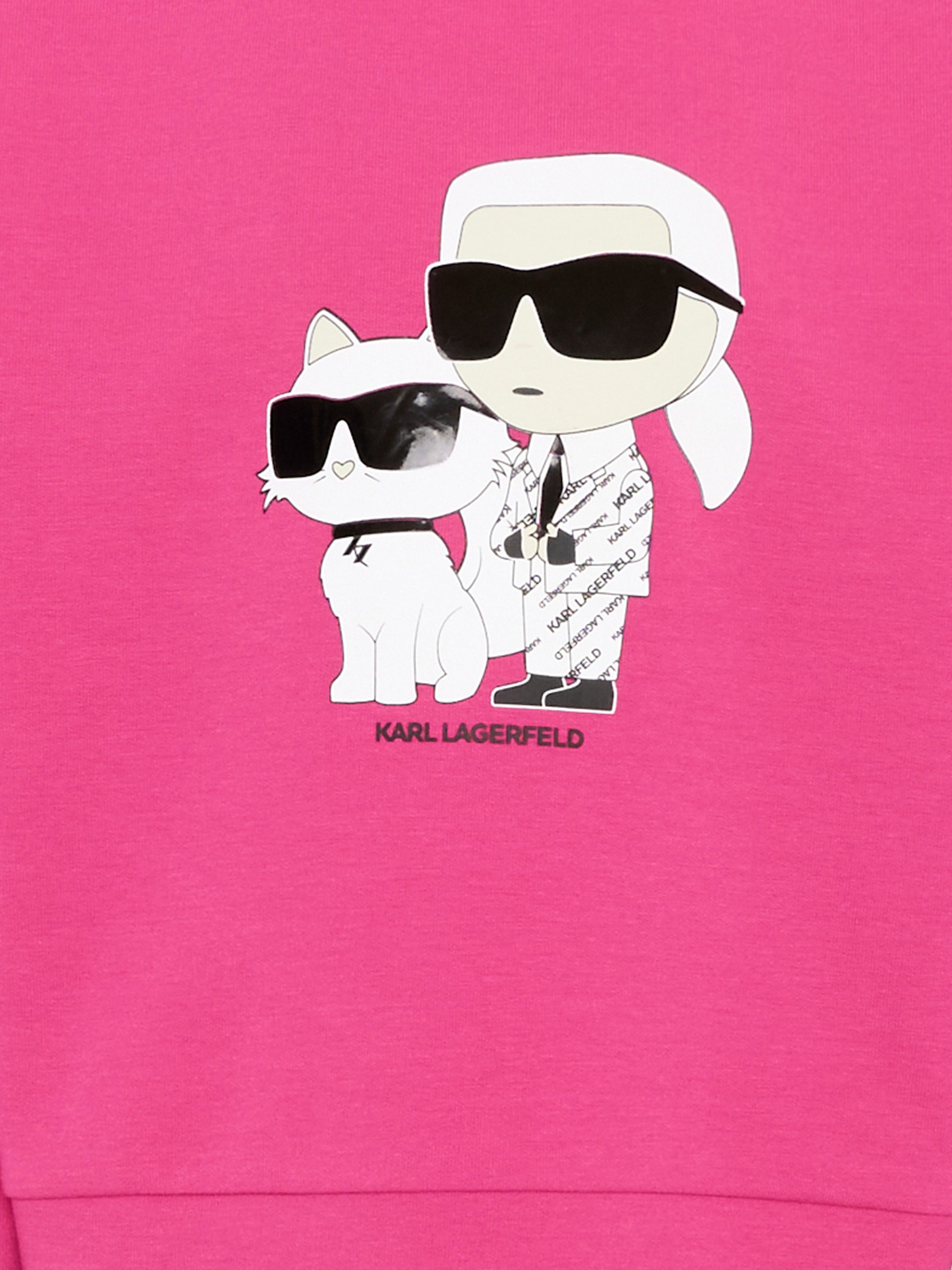 Felpa fucsia per bambina Karl & Choupette,Karl Lagerfeld Kids,Z30472 49J