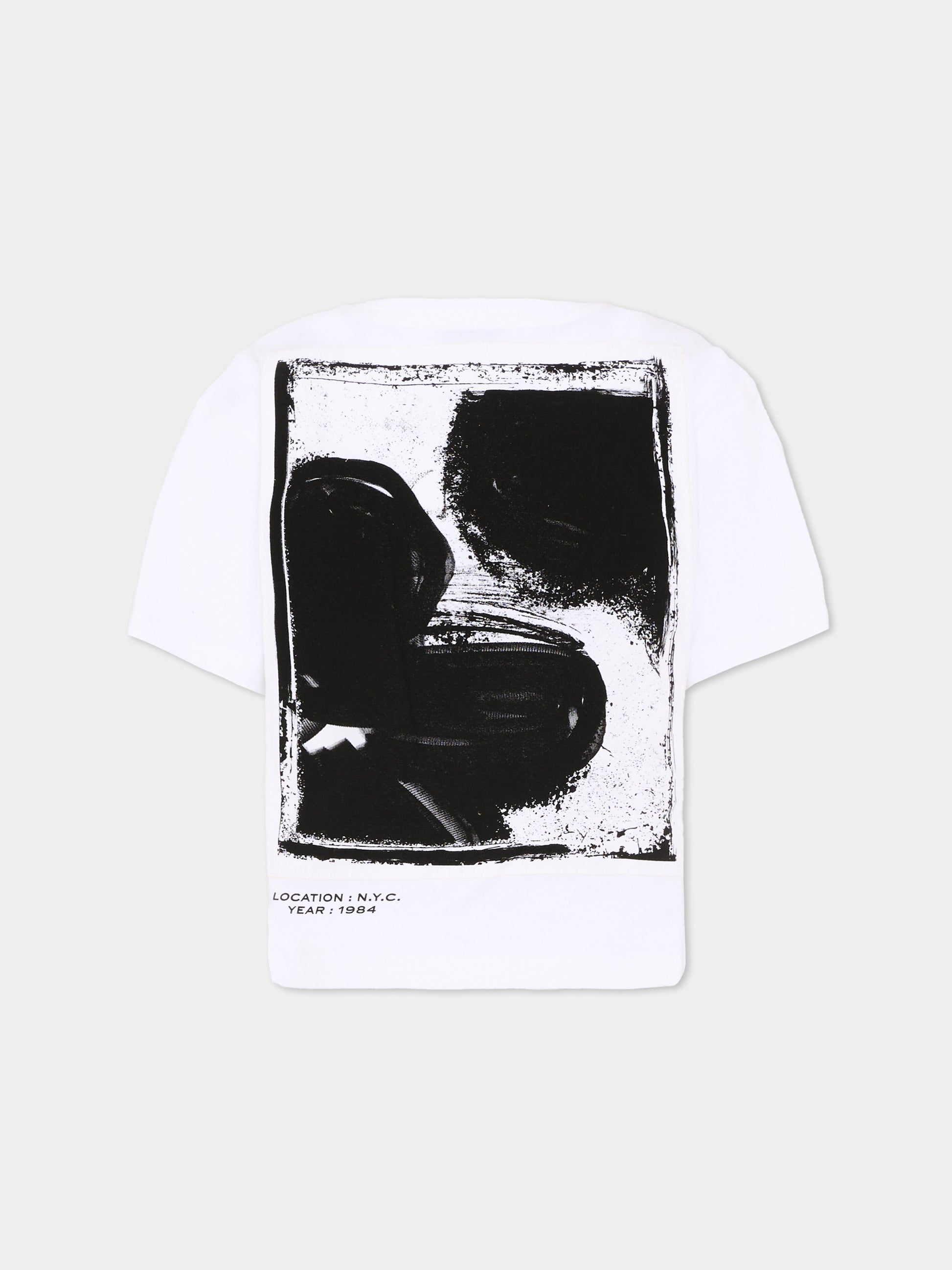T-Shirt bianca per bambini con logo,Marc Jacobs,W60448 10P