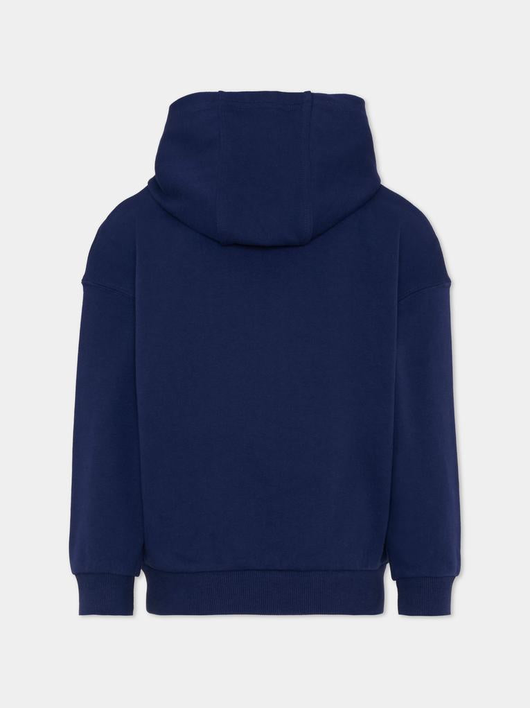 Felpa blu con logo per bambino,Timberland,T60443 84N