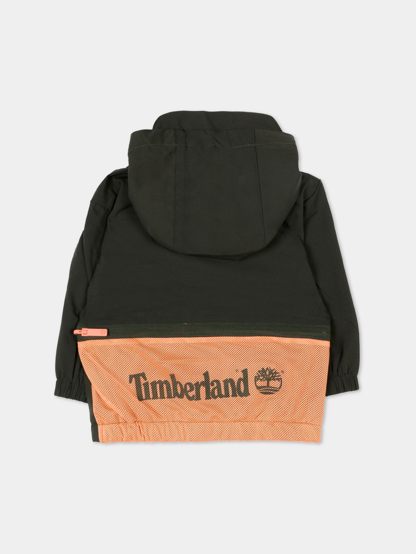 Giacca a vento verde per neonato logo,Timberland,T60505 72A