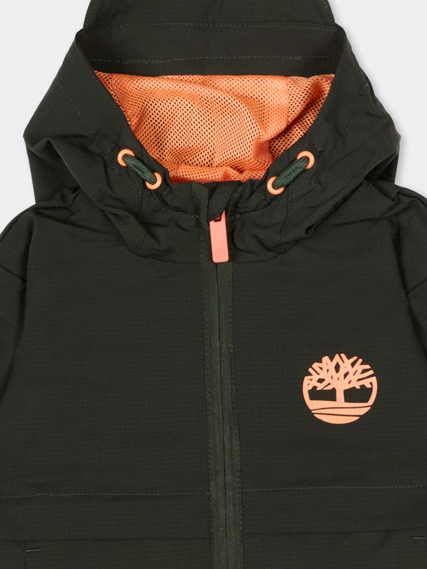 Giacca a vento verde per neonato logo,Timberland,T60505 72A