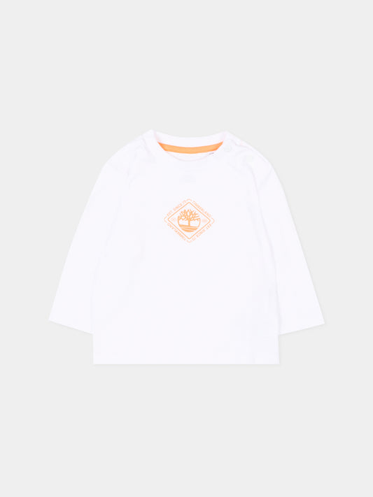 T-shirt a manica lunga bianca per neonato,Timberland,T60507 10P