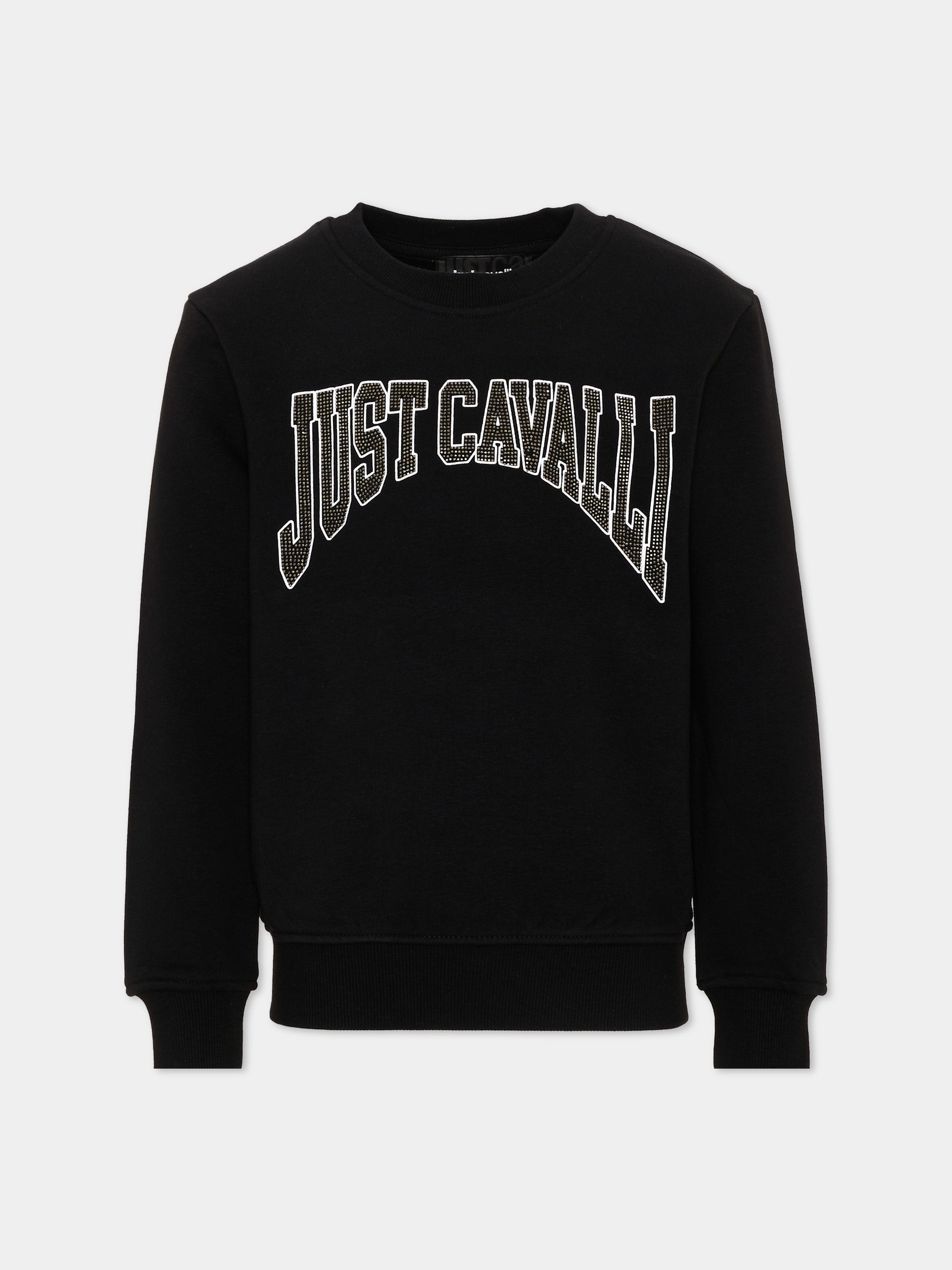 Felpa nera per bambino con logo,Just Cavalli Kids,JBA26157FE BLACK BLACK
