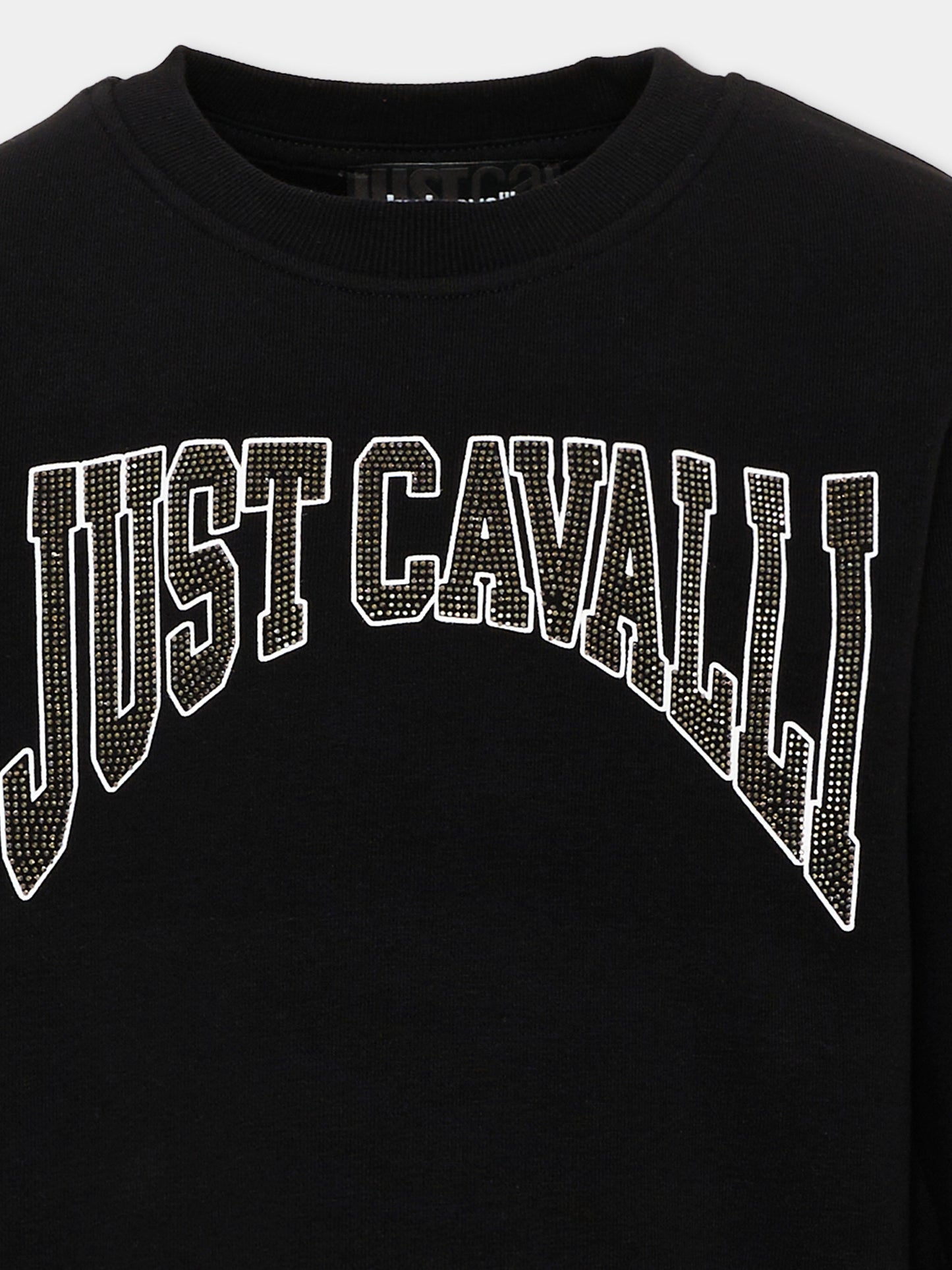 Felpa nera per bambino con logo,Just Cavalli Kids,JBA26157FE BLACK BLACK