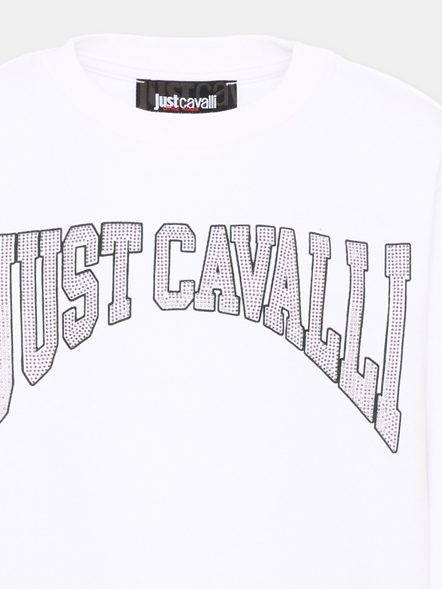 Felpa bianca per bambino con logo,Just Cavalli Kids,JBA26157FE WHITE WHITE