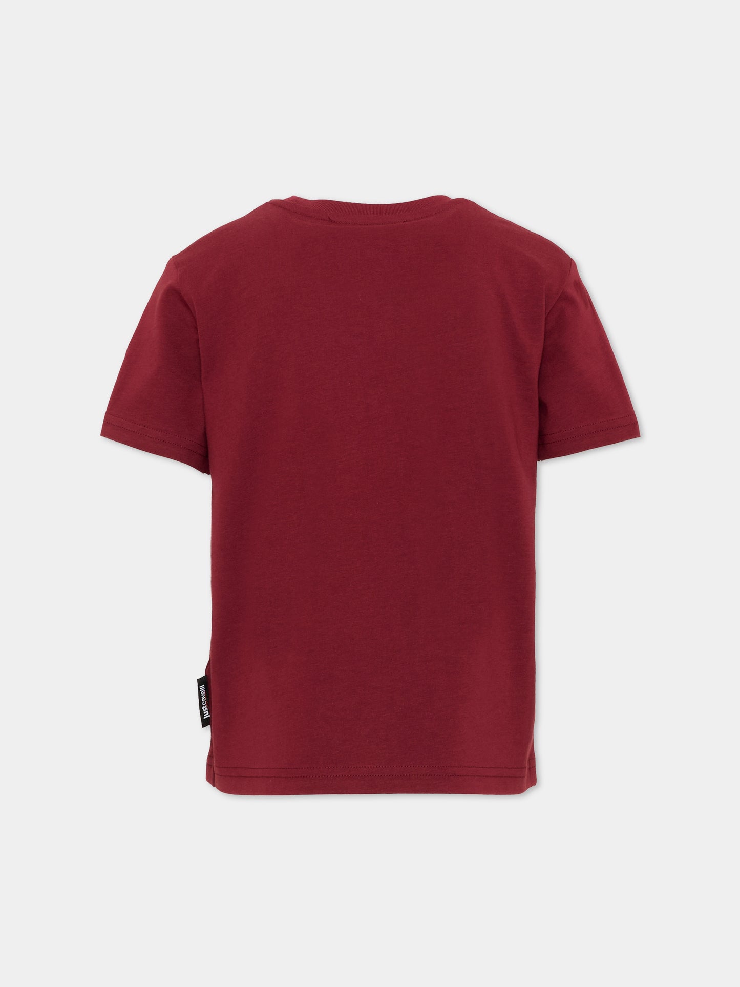 T-shirt a manica corta bordeaux per bambino con stampa,Just Cavalli Kids,JBA26120TS BORDEAUX BORDEAUX