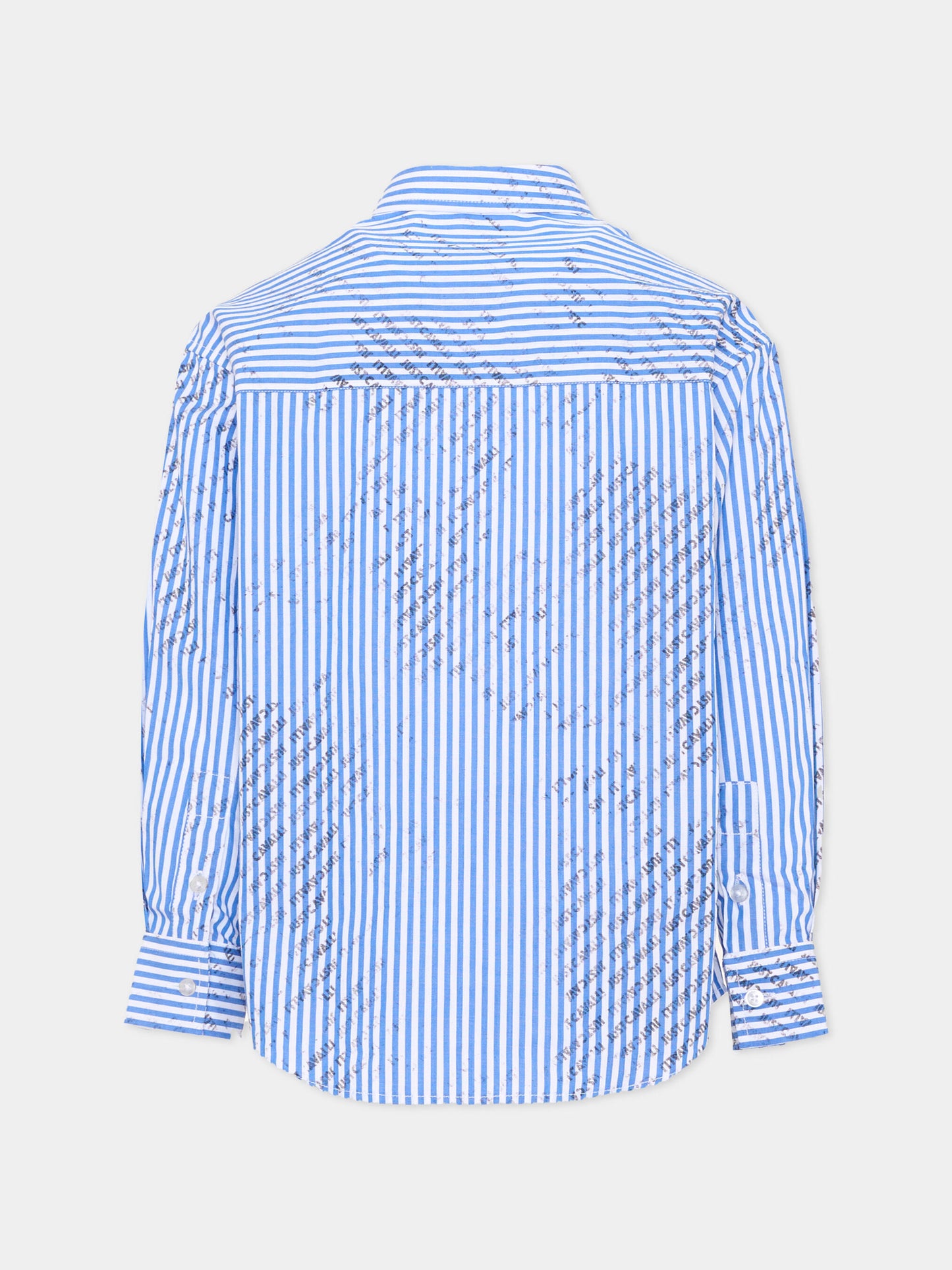 Camicia bianca a righe per bambino,Just Cavalli Kids,JBA26136CA WHITE/BL/B WHITE