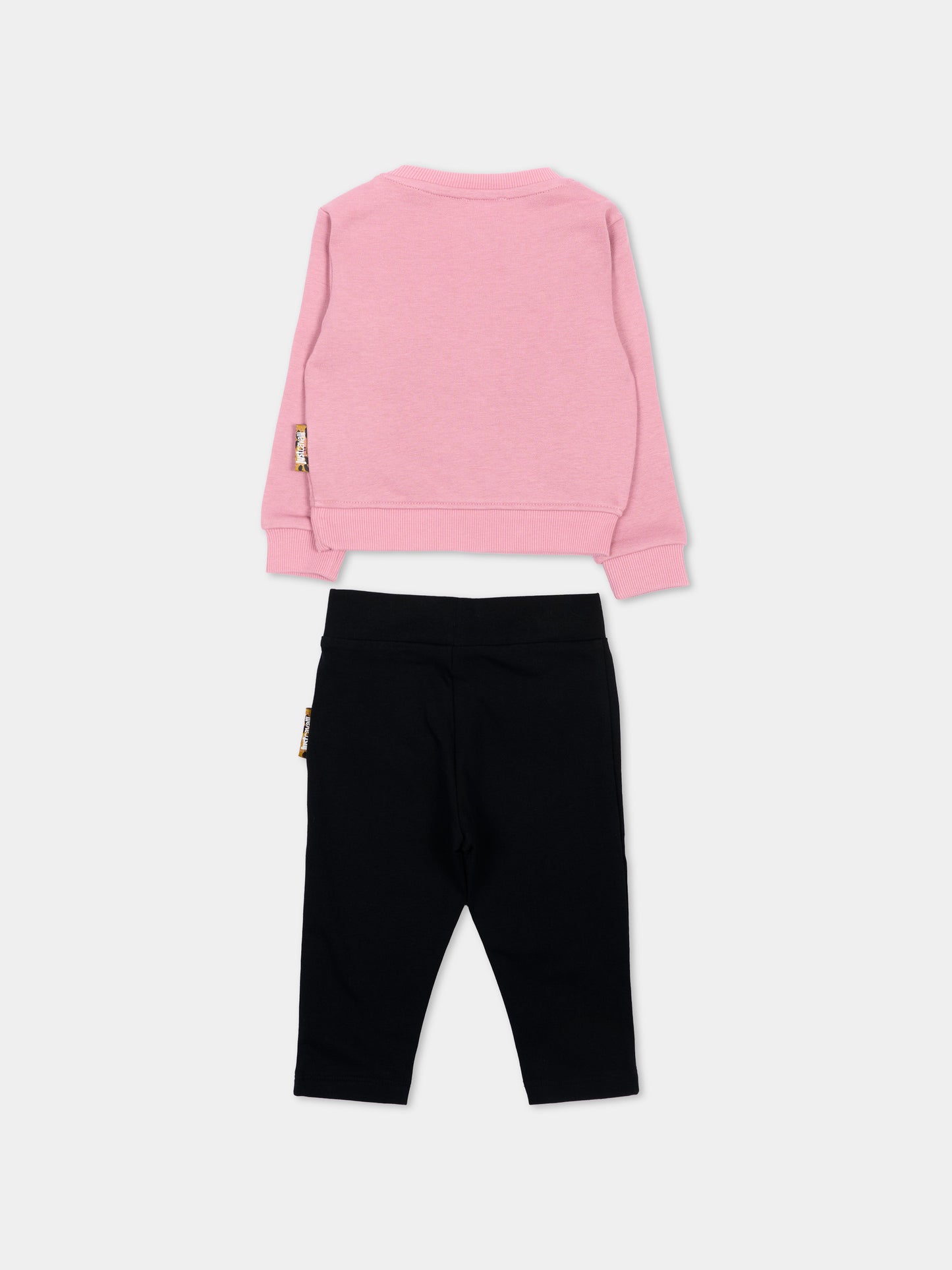 Completo sportivo rosa per neonata logo,Just Cavalli Kids,JIA26021CF PINK/BLACK PINK