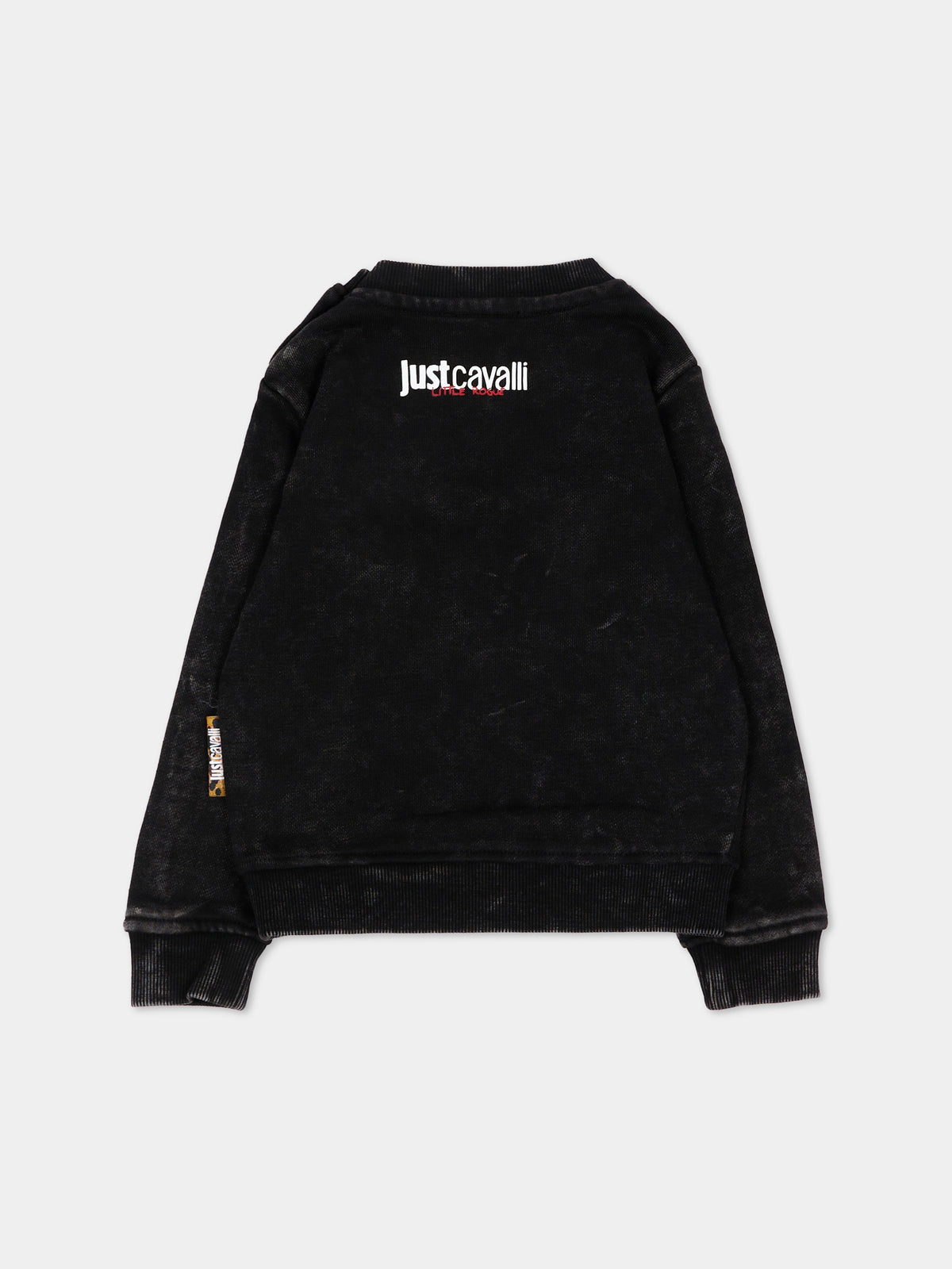 Felpa nera per neonata con stampa,Just Cavalli Kids,JIA26085FE BLACK BLACK