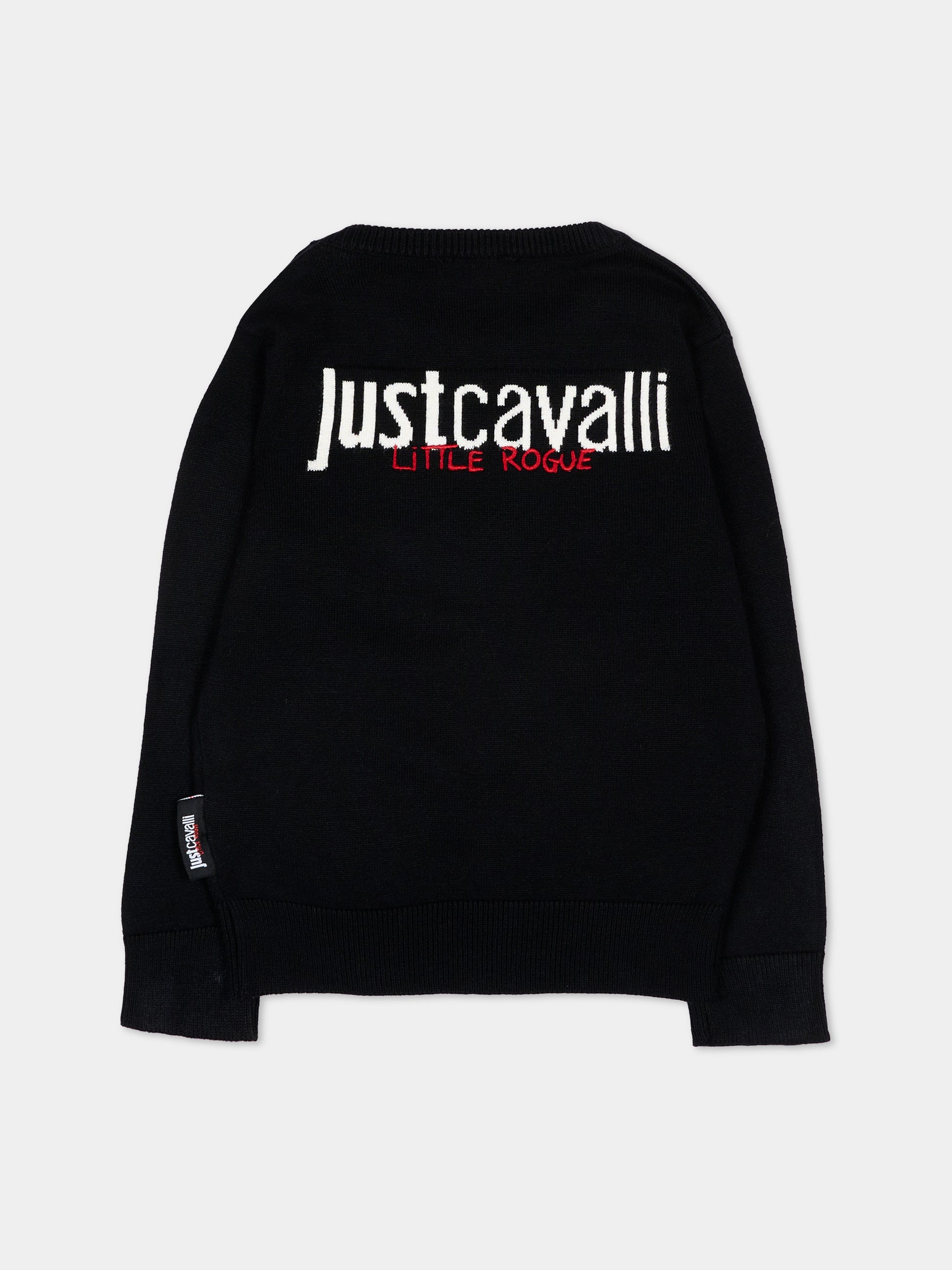 Maglione nero per neonato con logo,Just Cavalli Kids,JIA26002MA BLACK BLACK