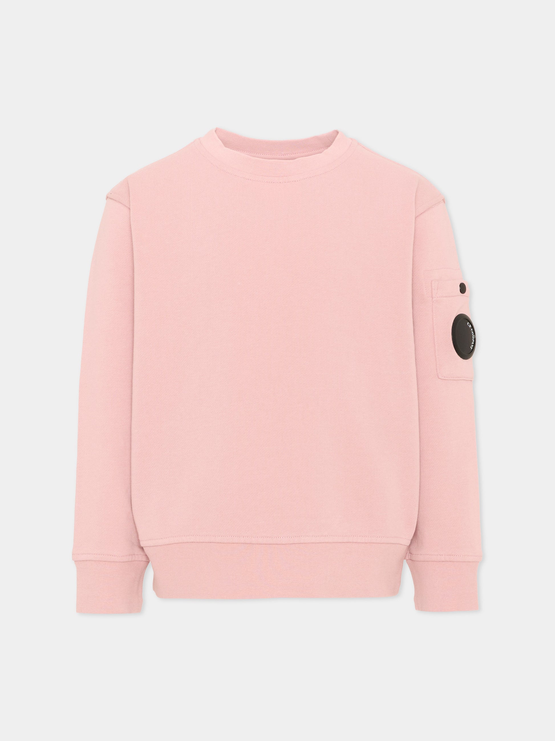 Felpa rosa per bambino con tasca,C. P. Company,COF00X LCA76 50504