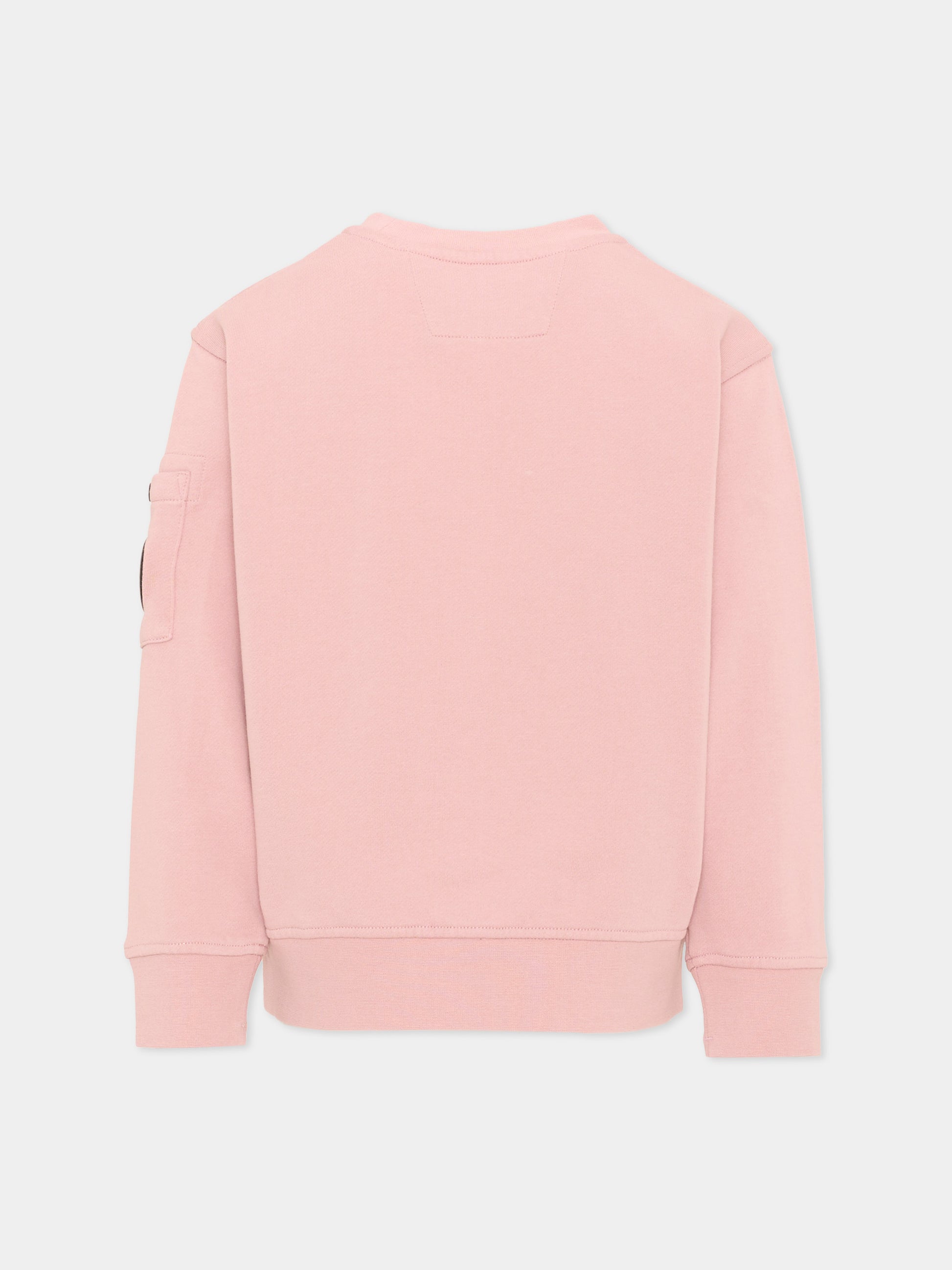 Felpa rosa per bambino con tasca,C. P. Company,COF00X LCA76 50504