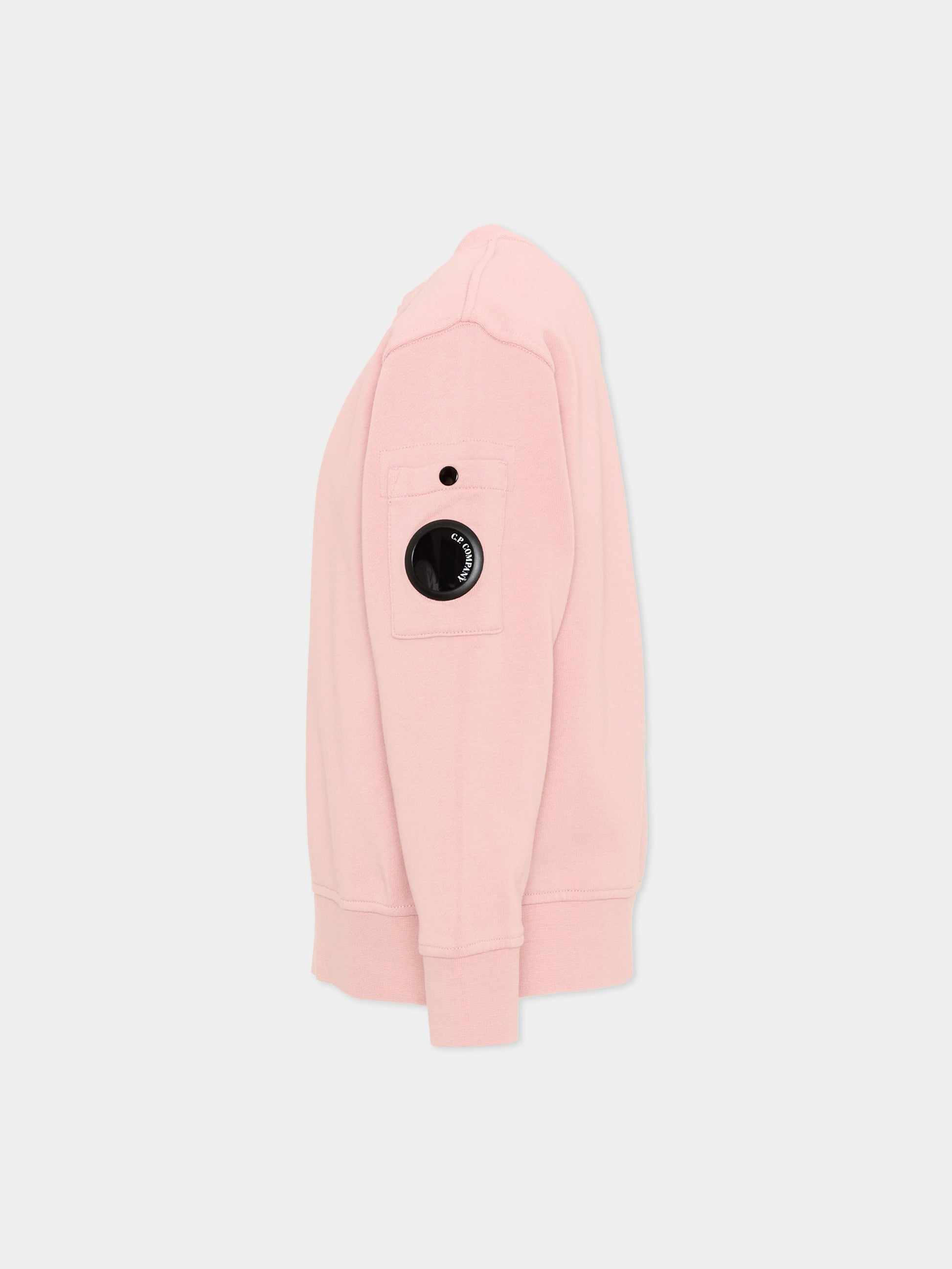 Felpa rosa per bambino con tasca,C. P. Company,COF00X LCA76 50504