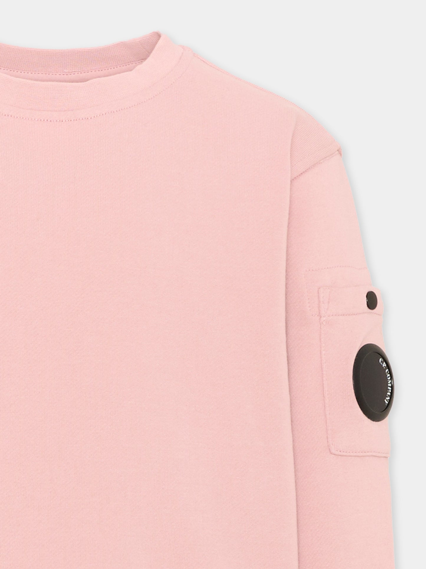 Felpa rosa per bambino con tasca,C. P. Company,COF00X LCA76 50504