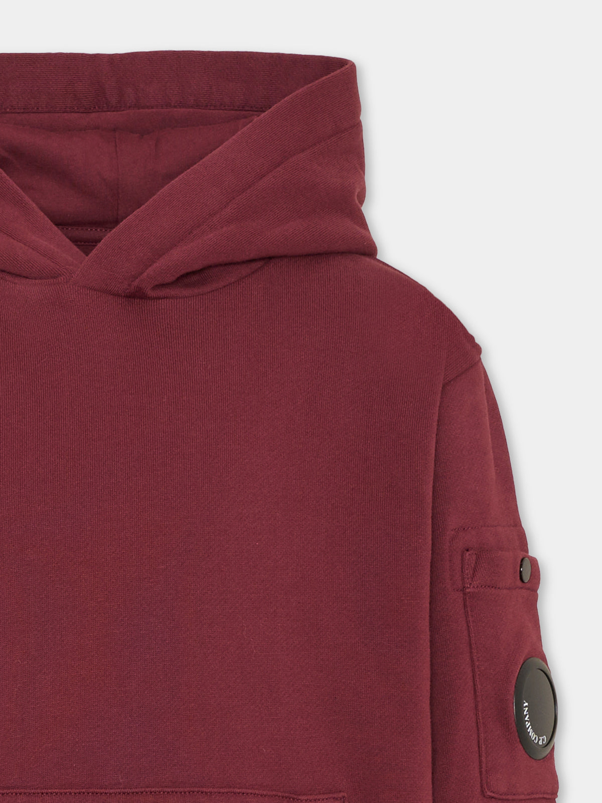 Felpa con cappuccio bordeaux per bambino,C. P. Company,COF00Y LCA76 51686