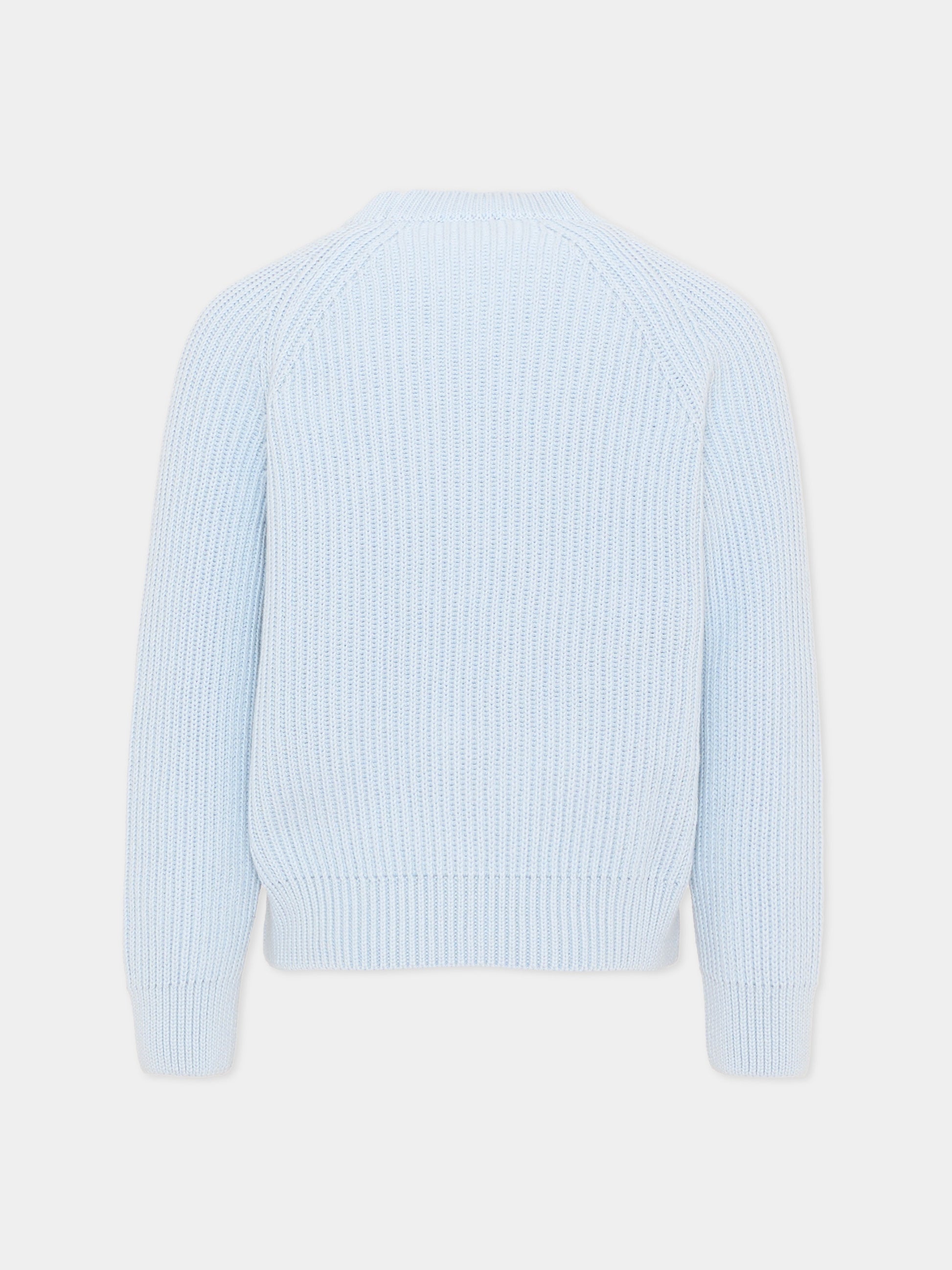 Maglione celeste per bambino con logo,Paul & Shark Junior,WUW008 LHE43 40705
