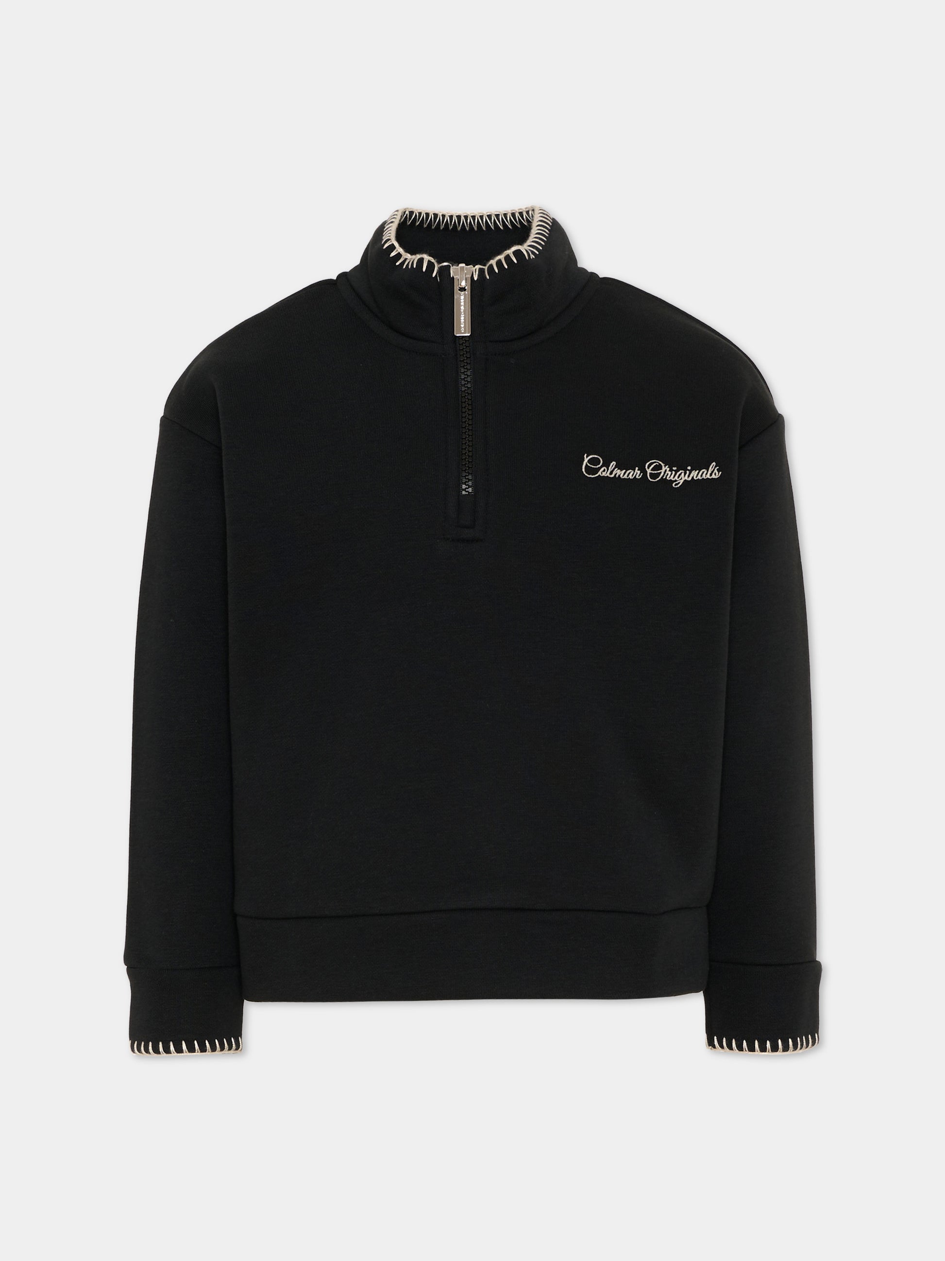 Felpa nera per bambina con logo,Colmar Originals Kids,3641 3ZN 99