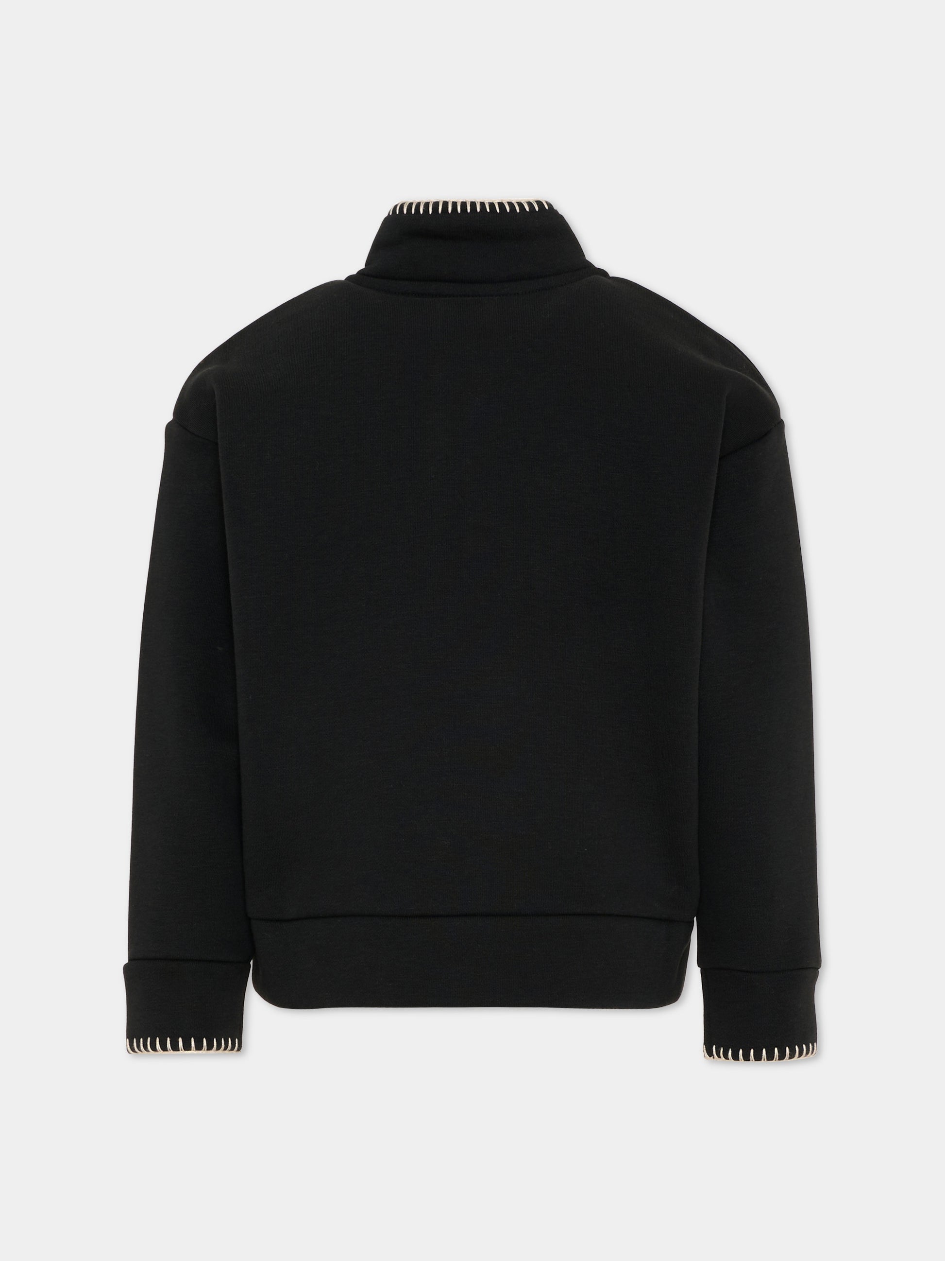 Felpa nera per bambina con logo,Colmar Originals Kids,3641 3ZN 99