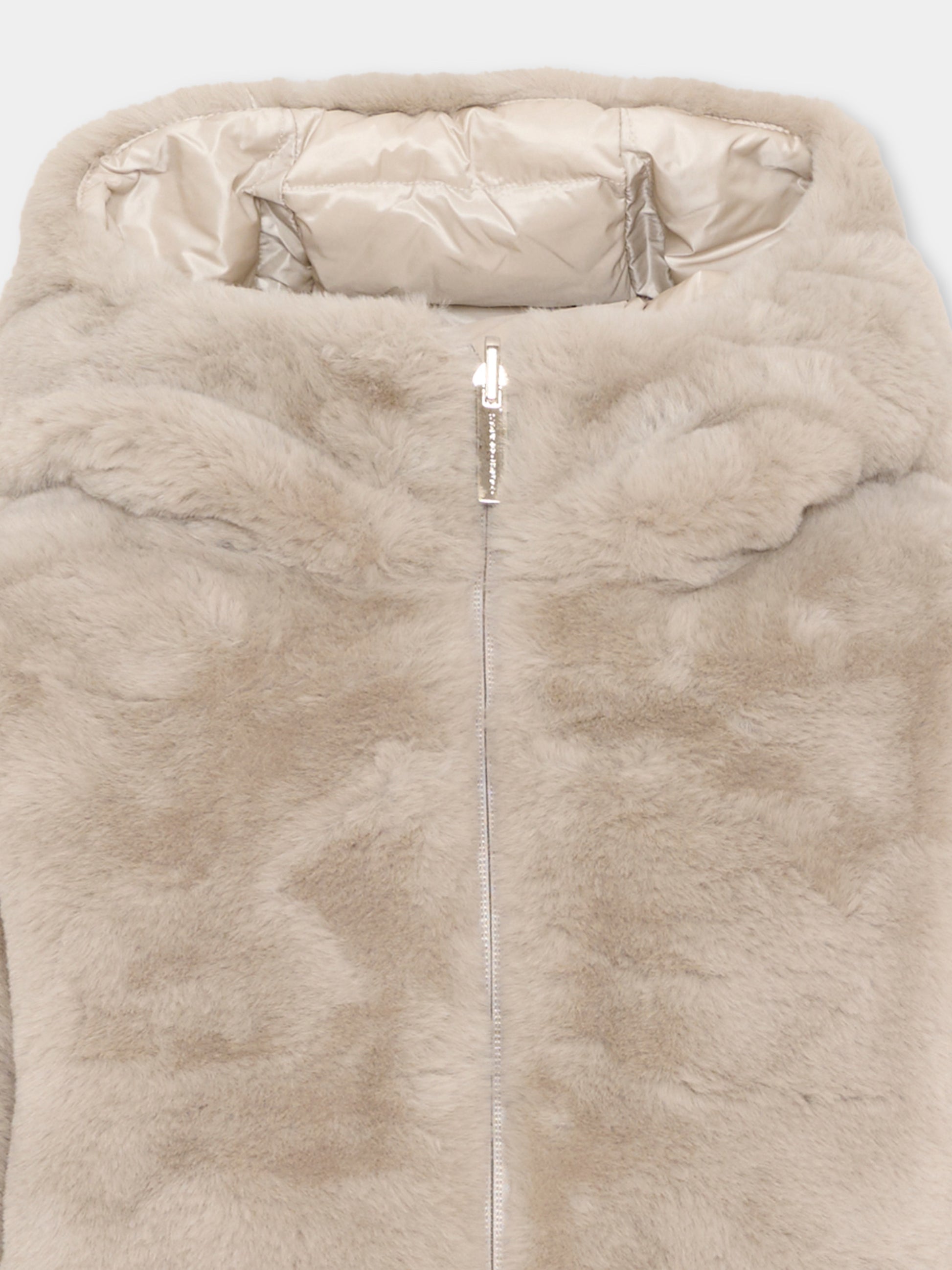 Ecopelliccia beige per bambina reversibile,Colmar Originals Kids,3483E 2YN 06