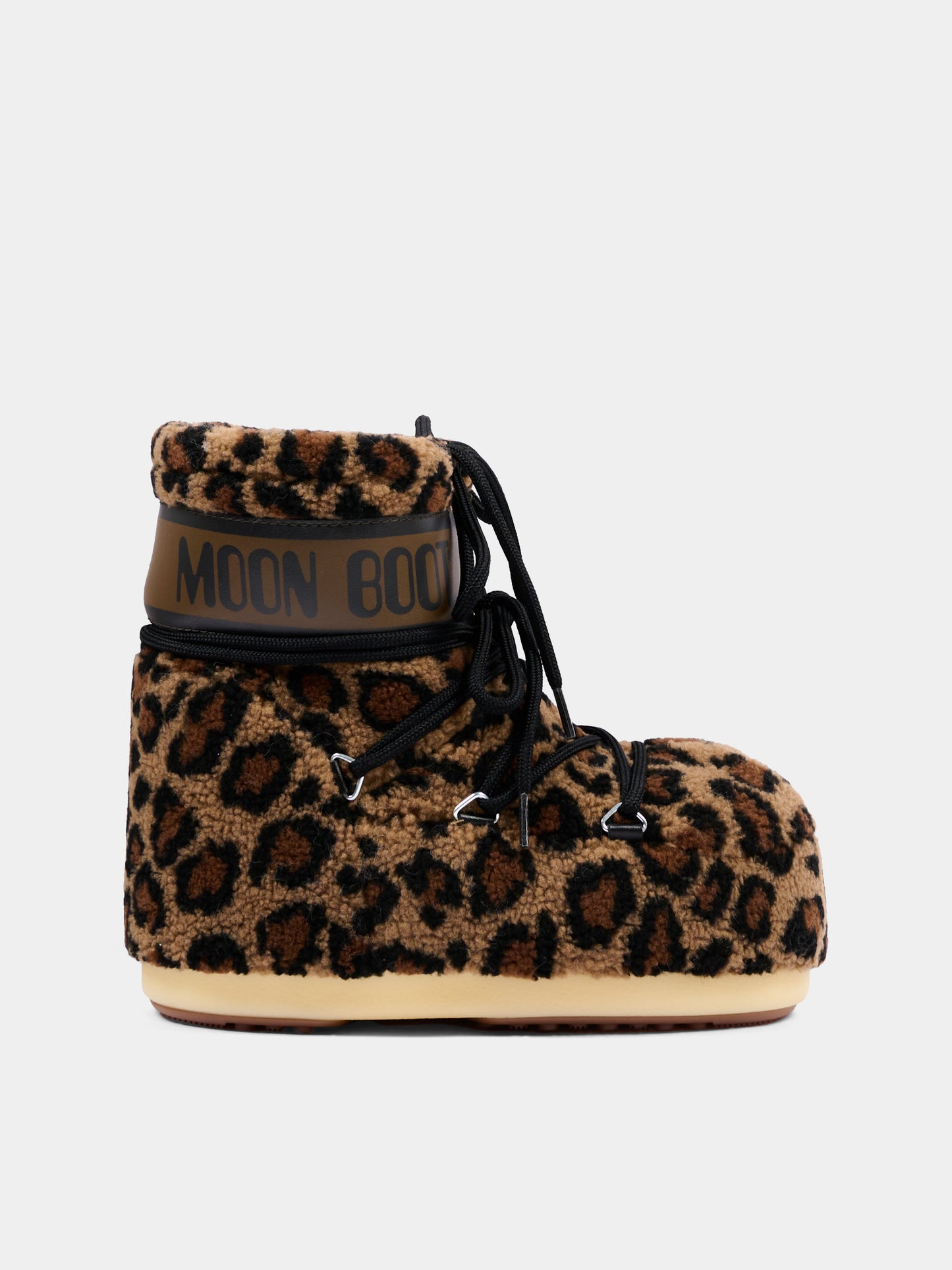 Stivali neve animalier per bambina con logo,Moon Boot,80D1409960 MM21