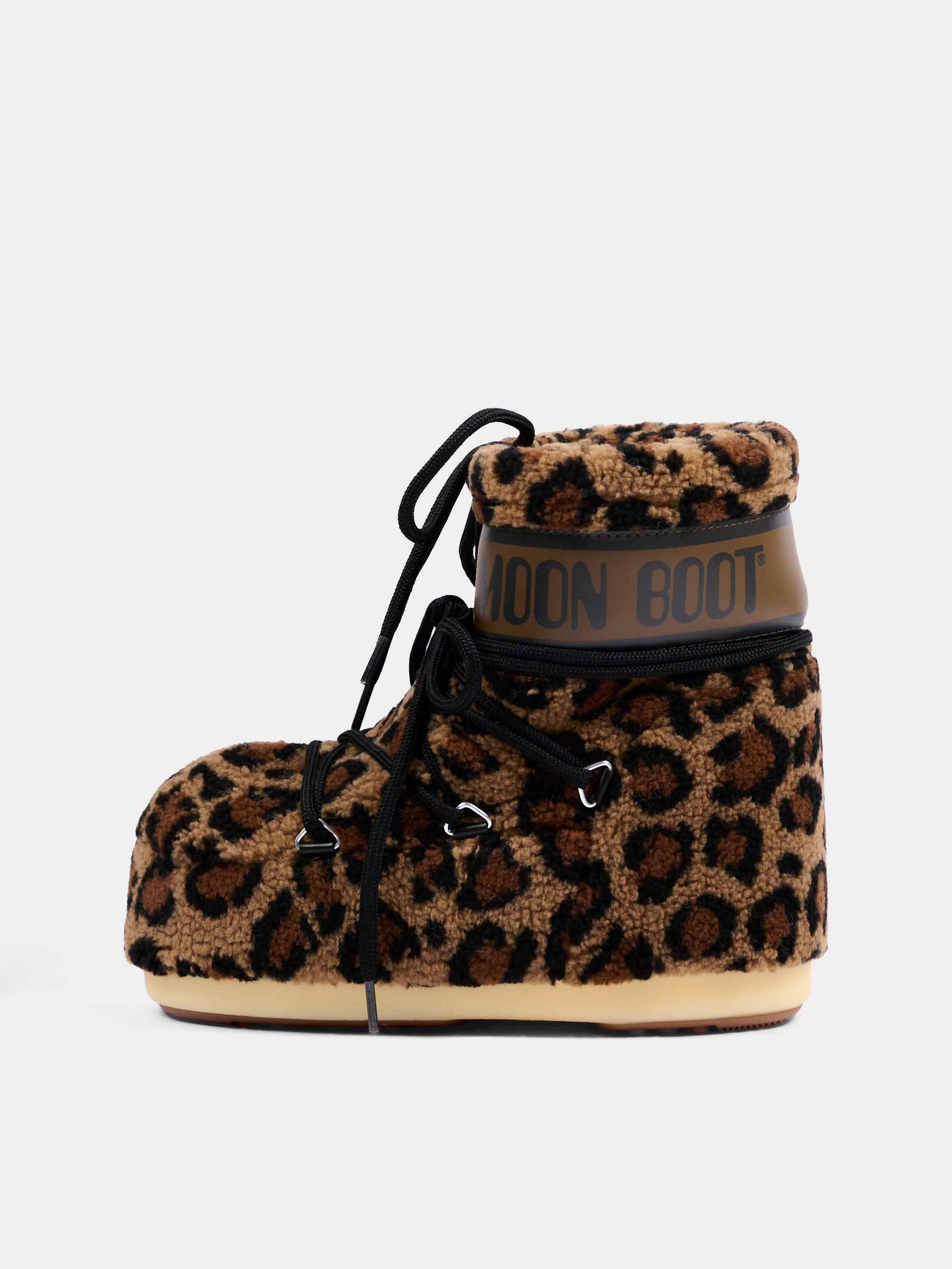 Stivali neve animalier per bambina con logo,Moon Boot,80D1409960 MM21