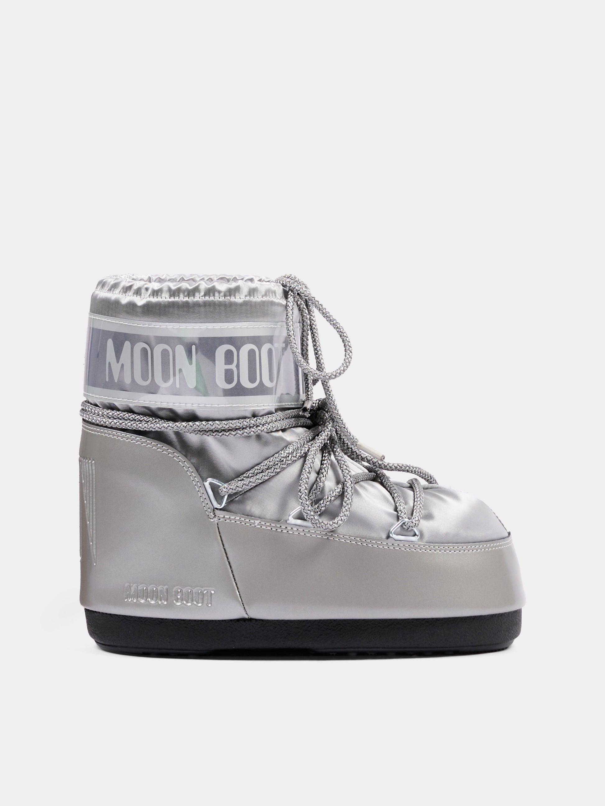 Stivali neve argento per bambina con logo,Moon Boot,80D1409350 H001