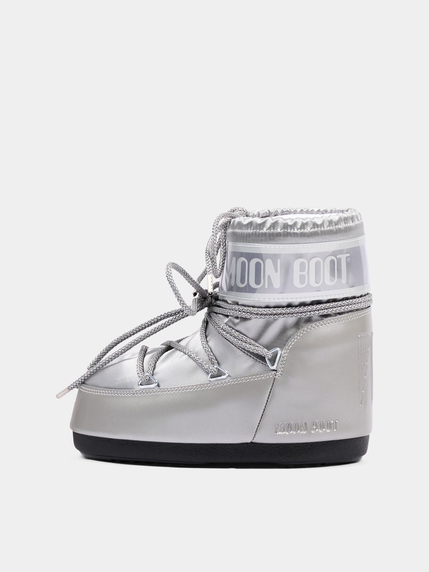 Stivali neve argento per bambina con logo,Moon Boot,80D1409350 H001