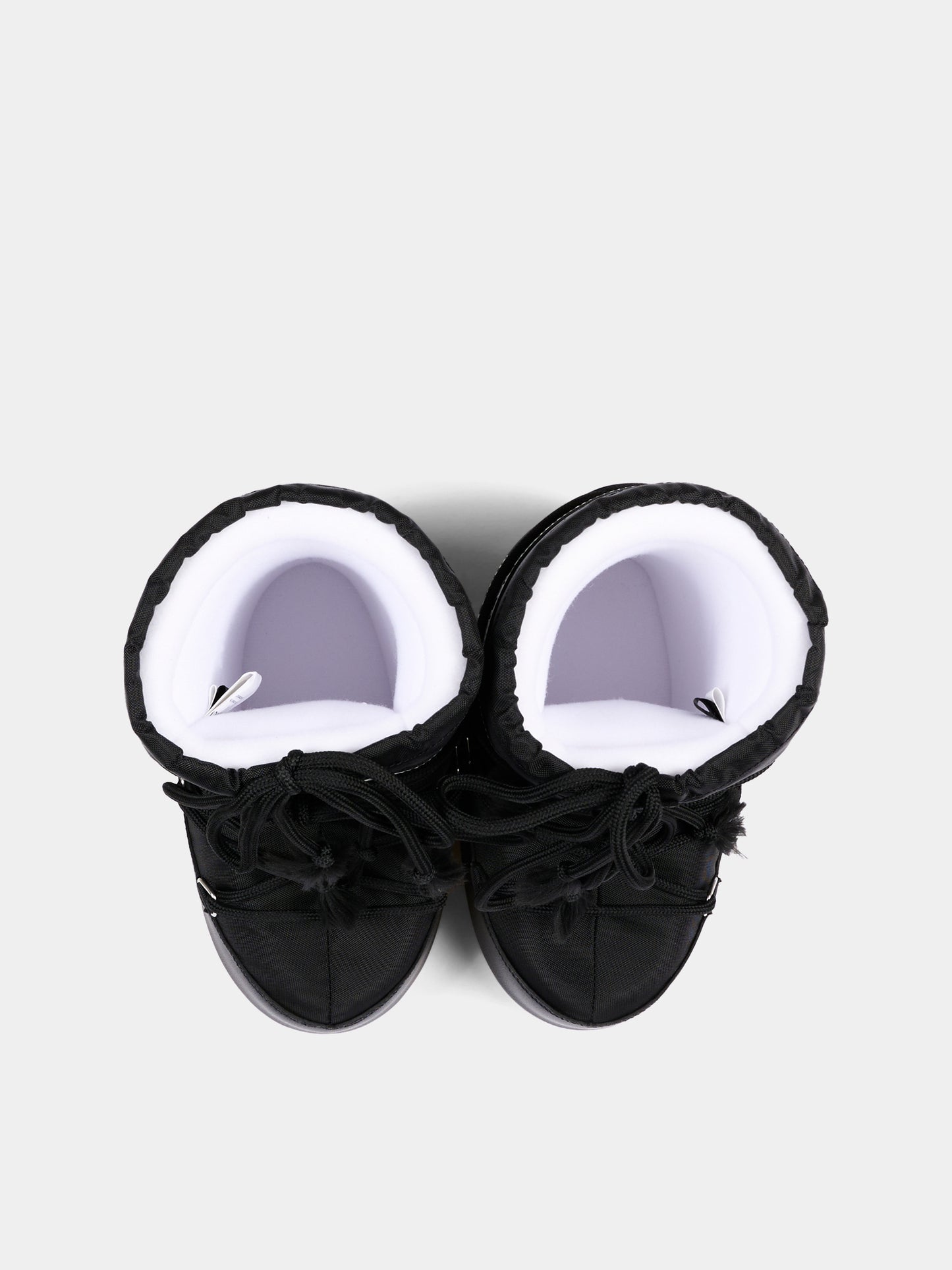 Stivali neve neri per bambini con logo,Moon Boot,80D1400440 N001