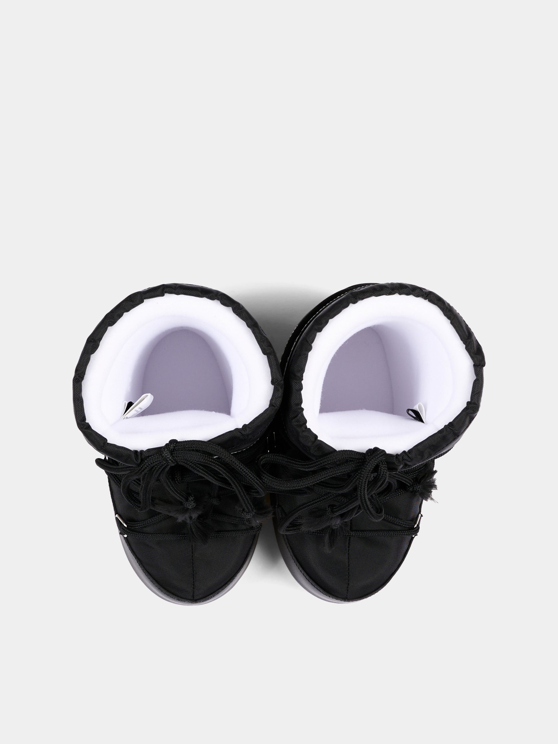 Stivali neve neri per bambini con logo,Moon Boot,80D1400440 N001