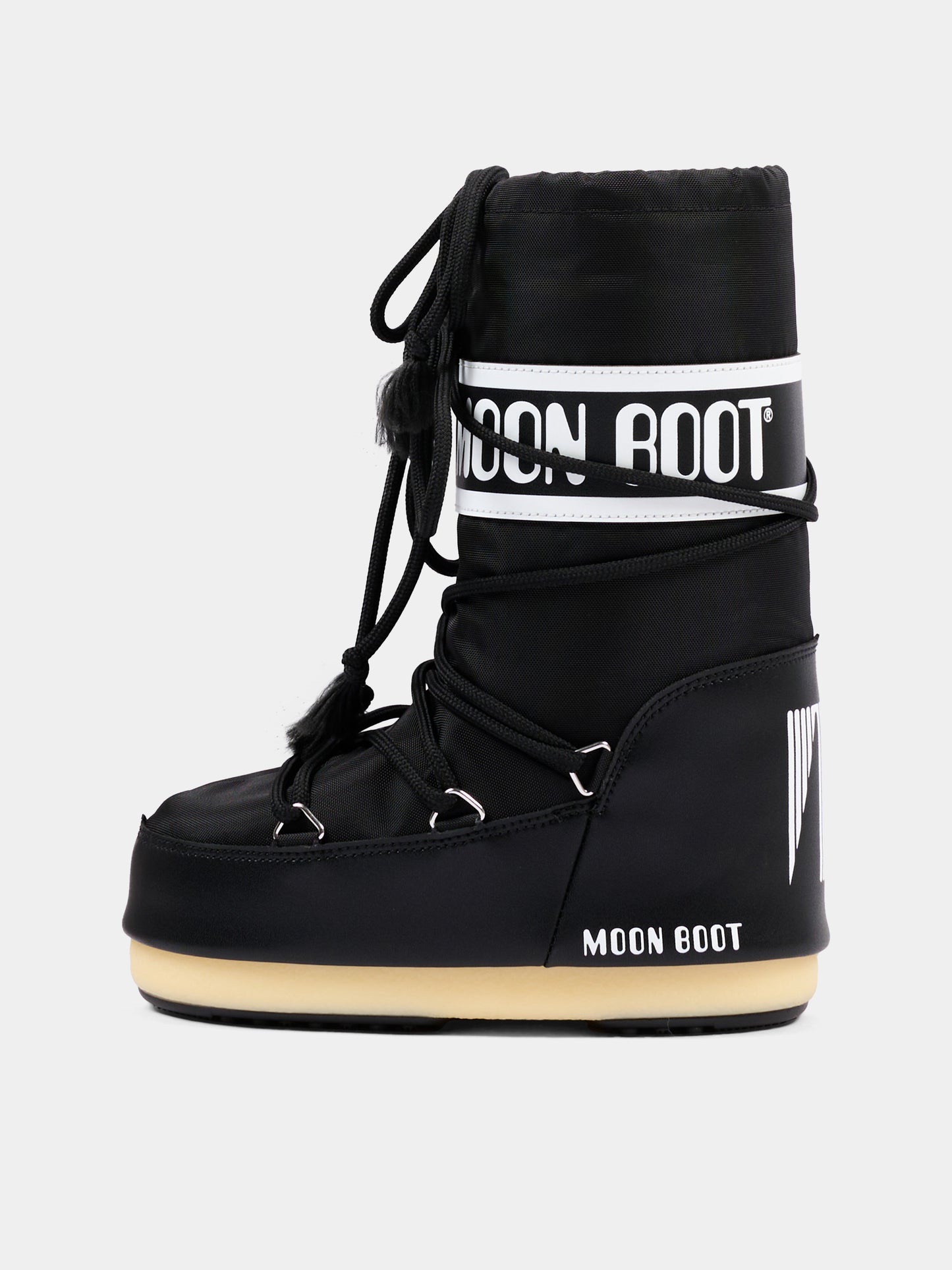 Stivali neve neri per bambini con logo,Moon Boot,80D1400440 N001