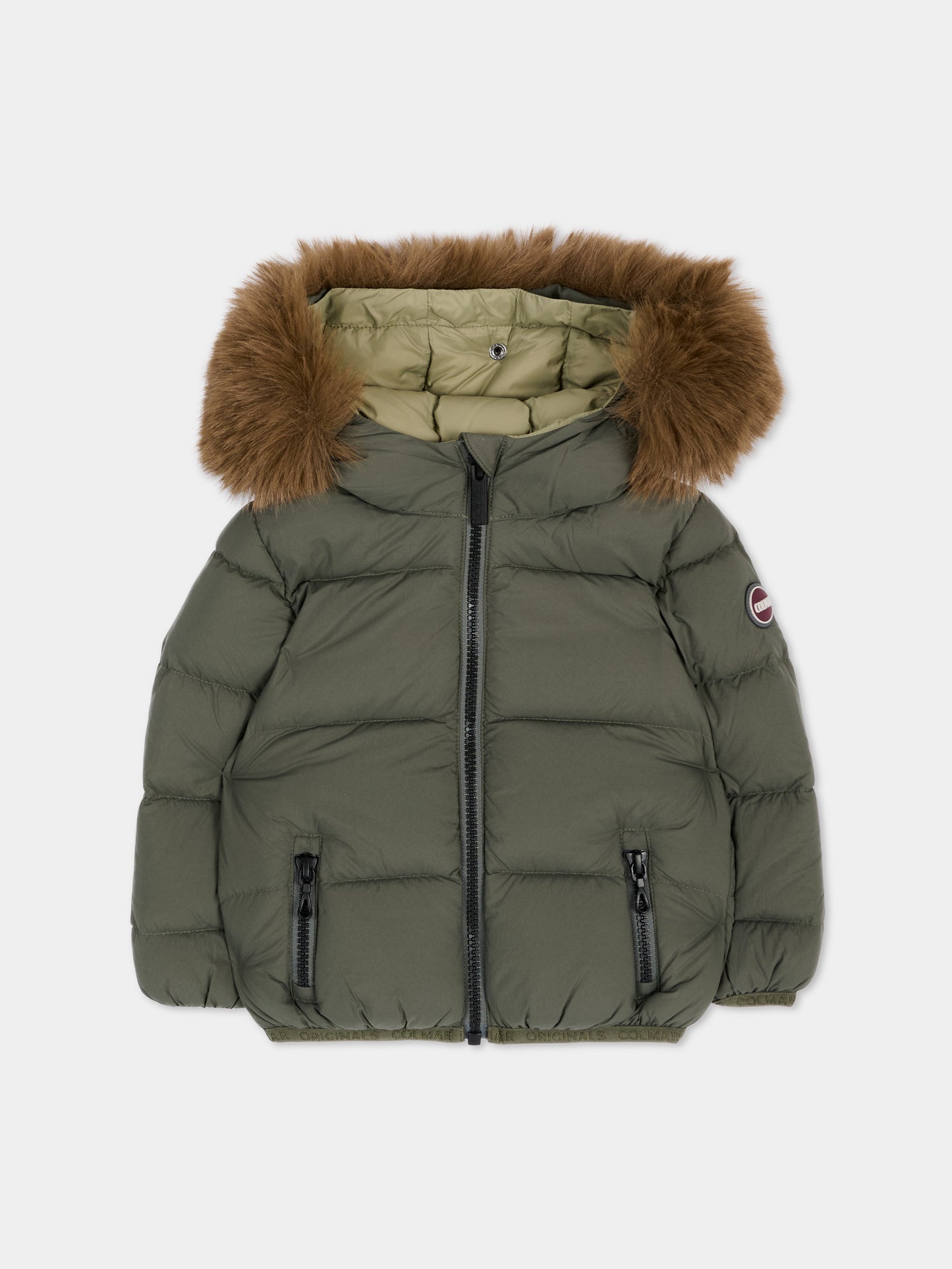 Piumino verde per neonato con cappuccio,Colmar Originals Kids,34000070E 4ZP 498