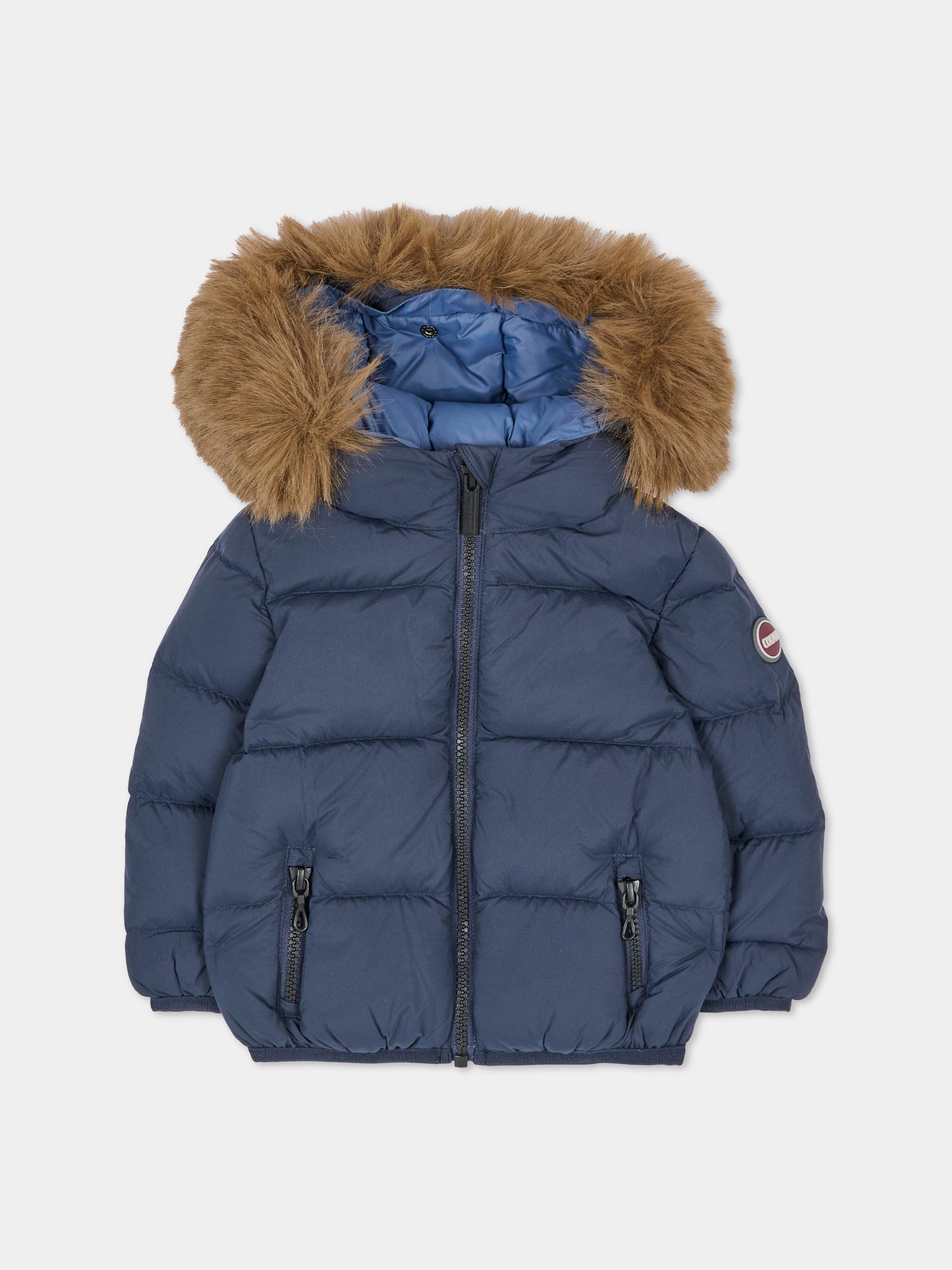 Piumino blu per neonato con cappuccio,Colmar Originals Kids,34000070E 4ZP 68
