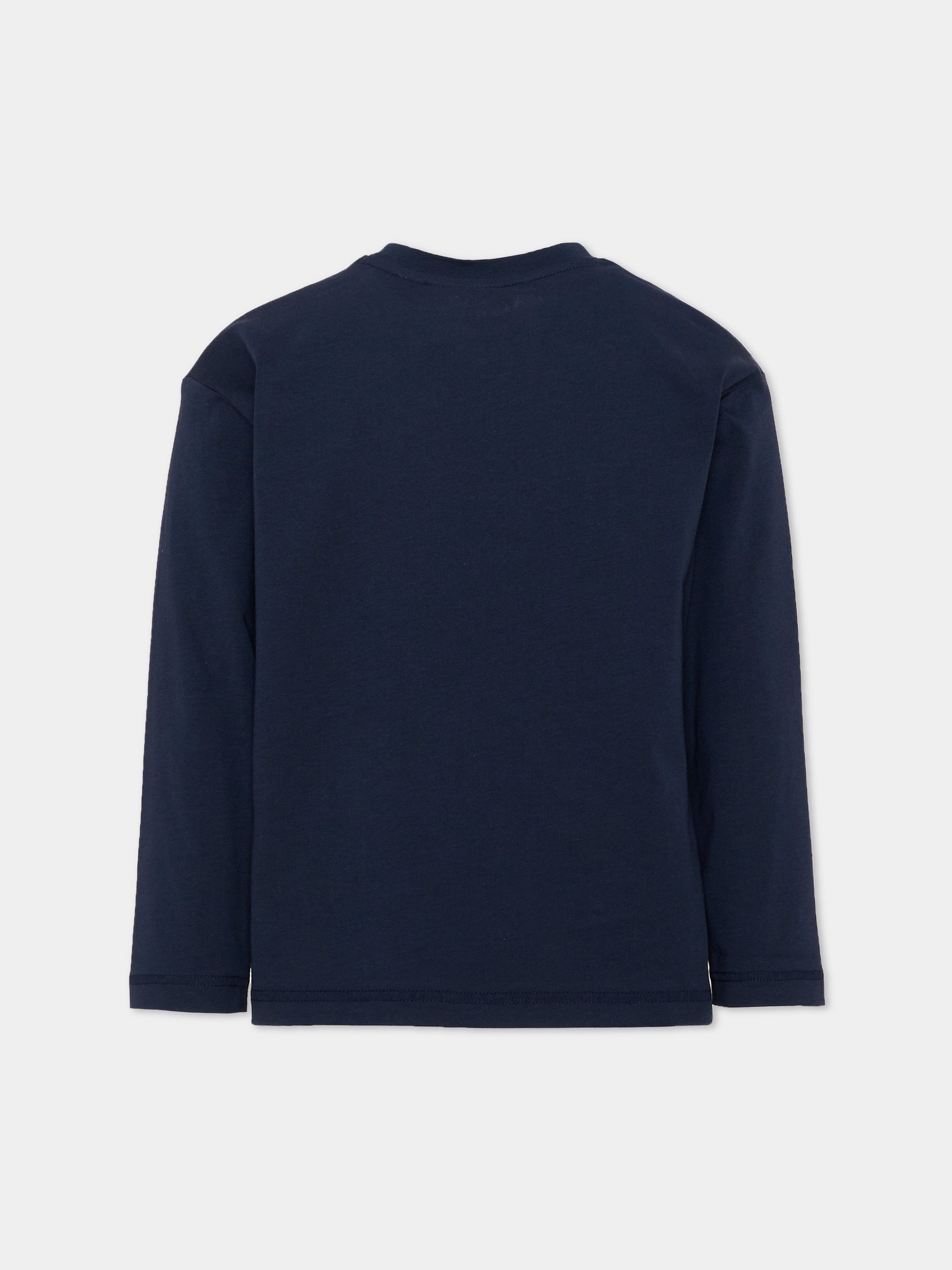 T-shirt a manica lunga blu con logo,Timberland,T61049 849
