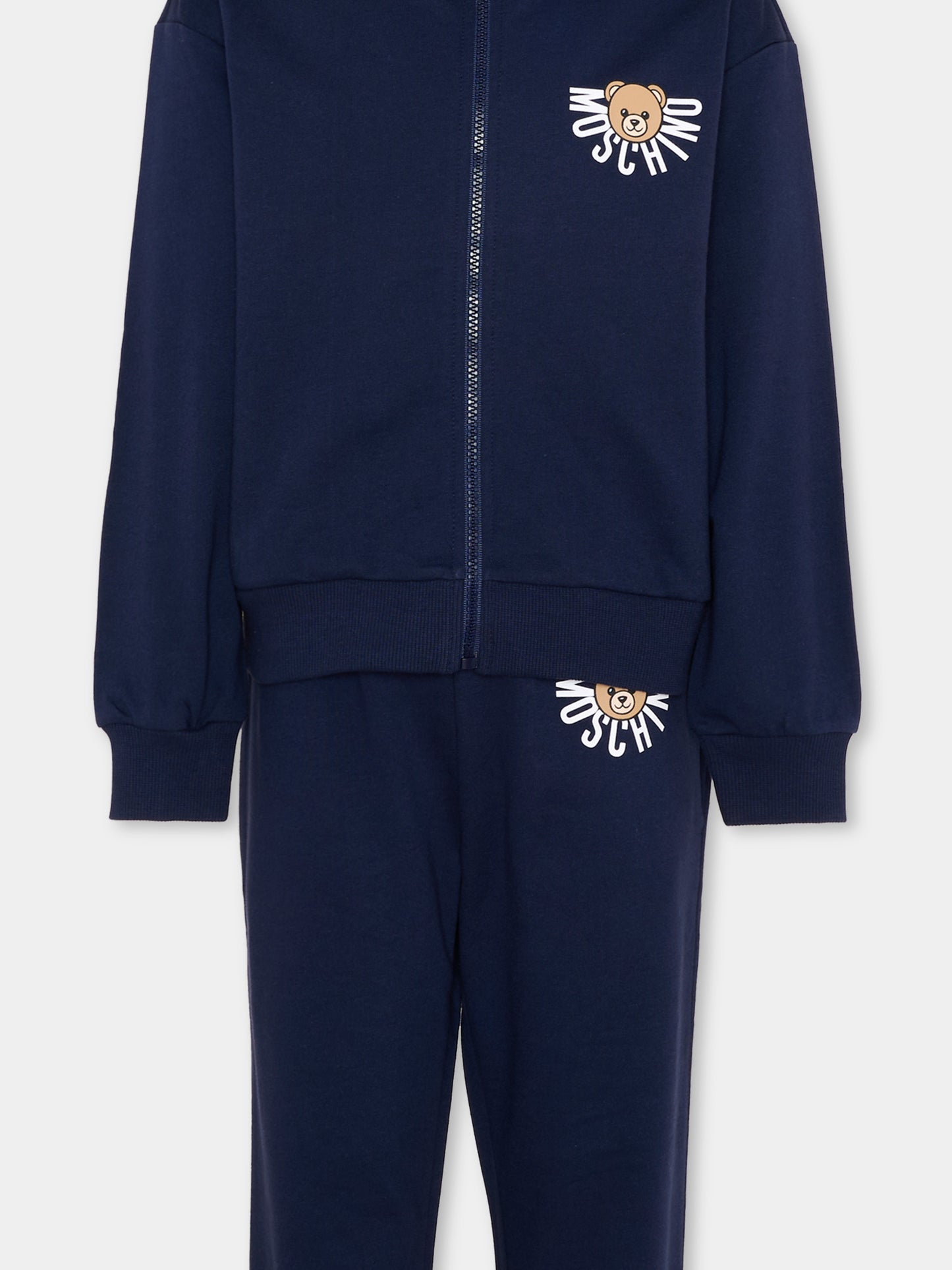 Completo sportivo blu per bambini con Teddy Bear,Moschino Kids,HMK03X LCA40 40016