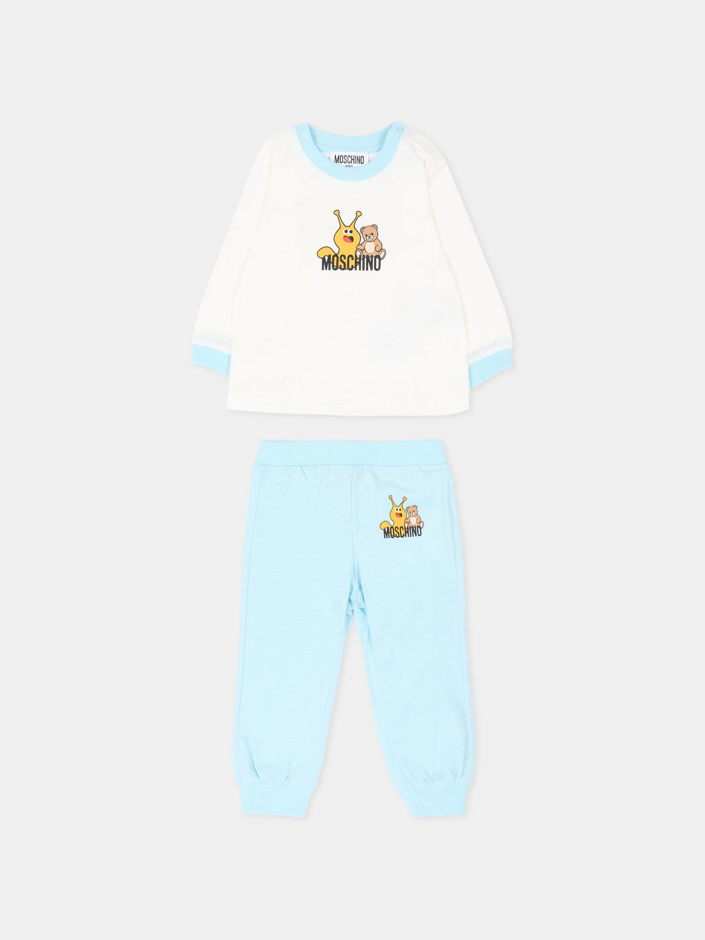 Completo sportivo avorio per neonati con Teddy Bear,Moschino Kids,MVK02F LAA10 84325