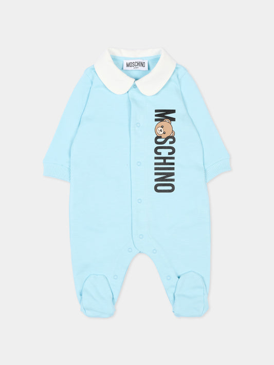 Tutina celeste per neonato con Teddy Bear,Moschino Kids,MUY08S LCA63 40304