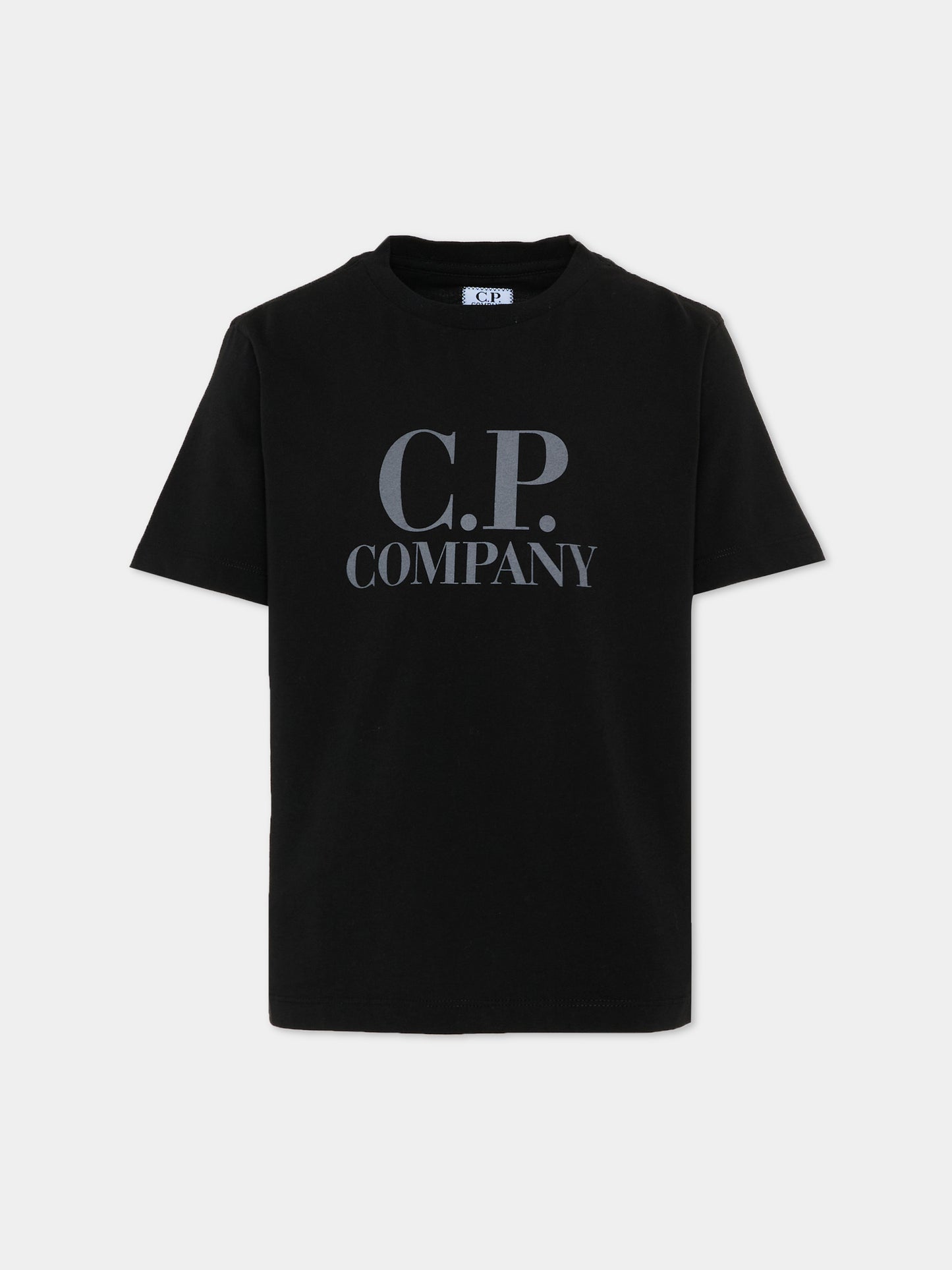 T-shirt nera per bambino con logo,C. P. Company,COM006 LAA17 60100