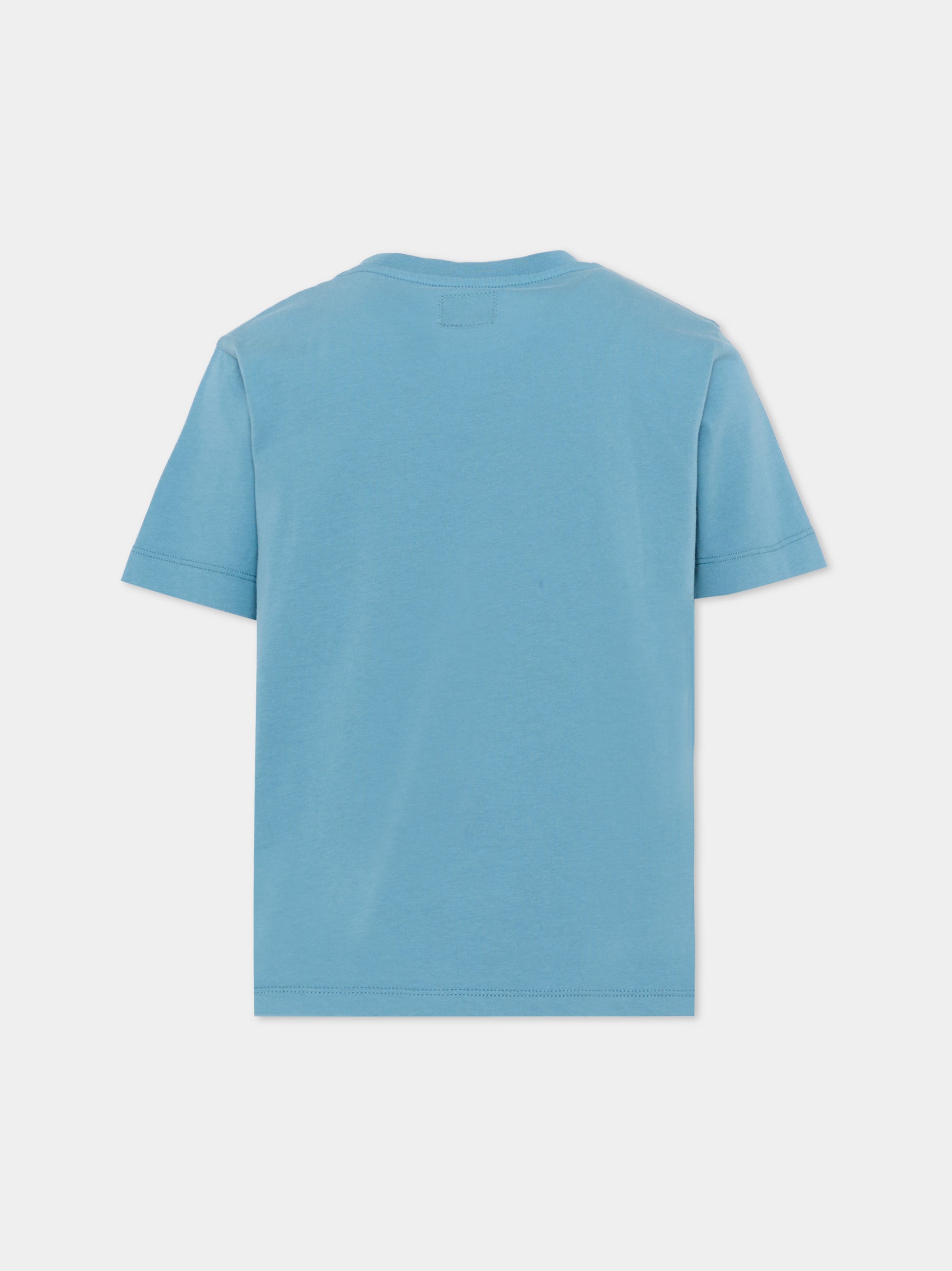 T-Shirt blu per bambino con logo,C. P. Company,CUM00T LAA17 40589