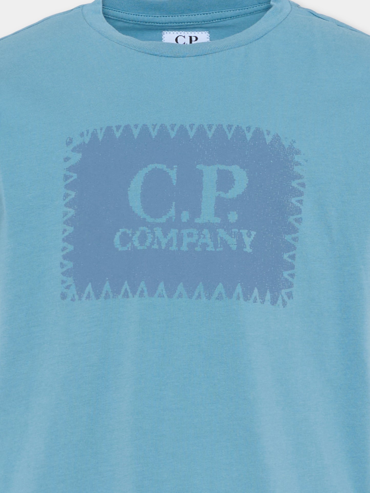 T-Shirt blu per bambino con logo,C. P. Company,CUM00T LAA17 40589