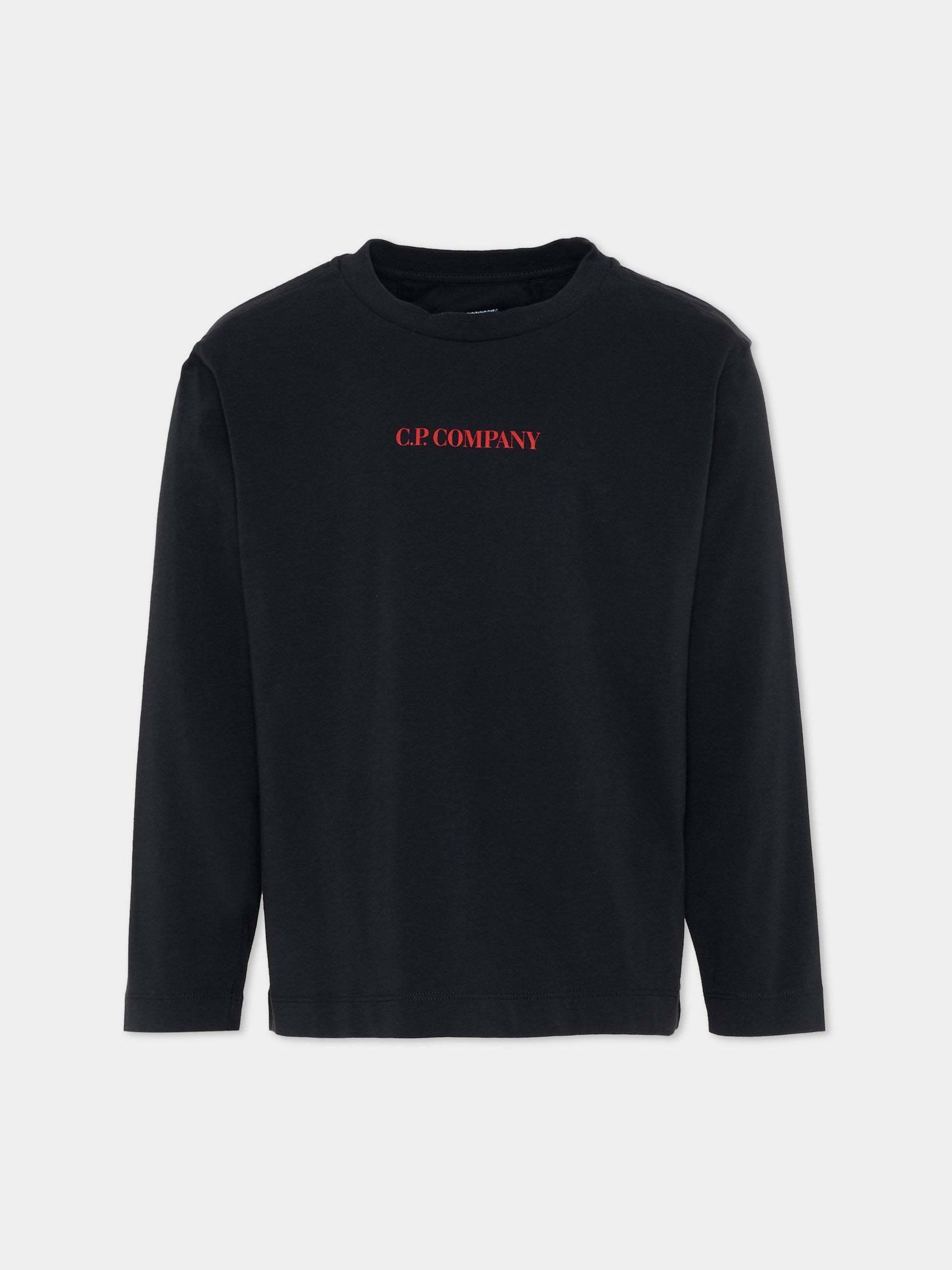 T-Shirt blu per bambino con logo,C. P. Company,CUO003 LAA17 41150