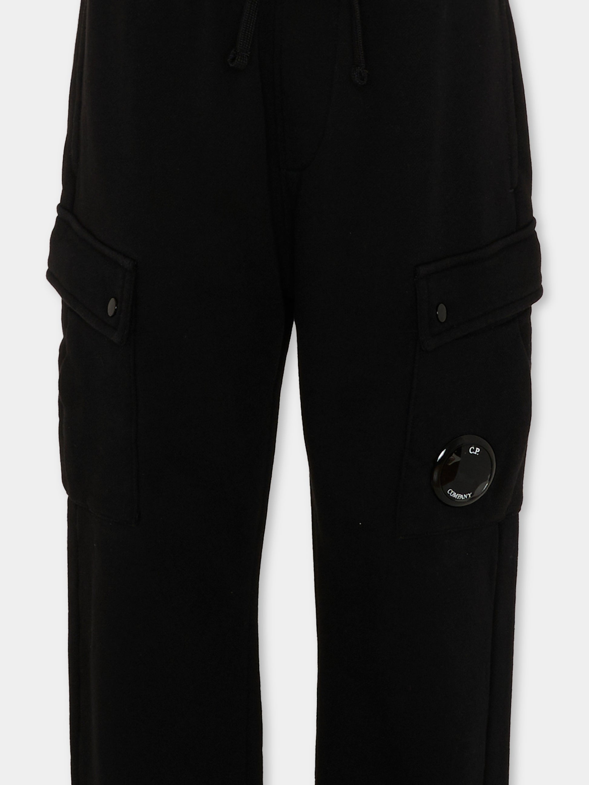 Pantaloni casual neri per bambino con lente,C. P. Company,CUP00Z LCA76 60100