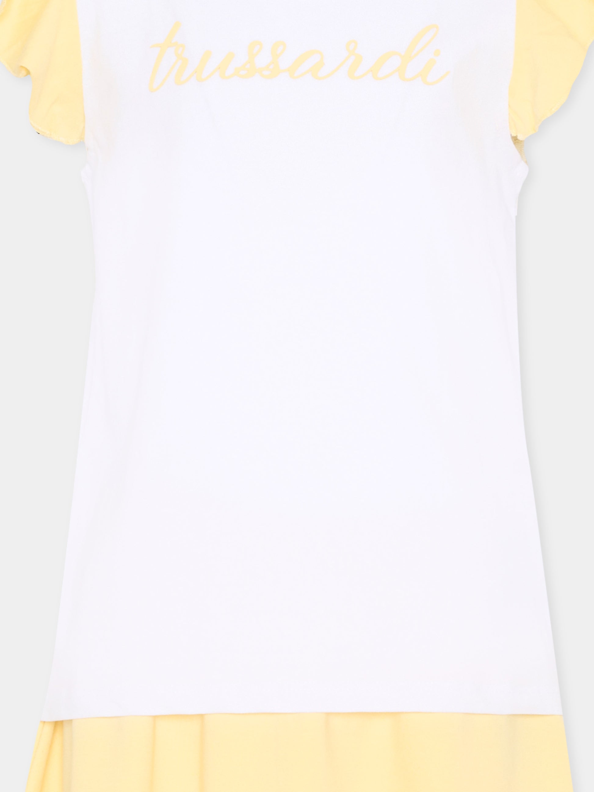 Completo sportivo bianco per bambina con logo,Trussardi Junior,TIP26022CJ WHITE YELLOW