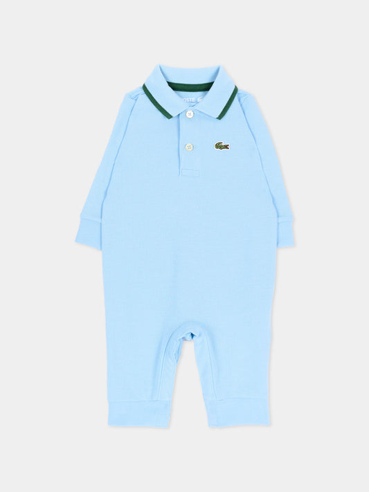 Tutina azzurra per neonato con logo,Lacoste,7185 HBP