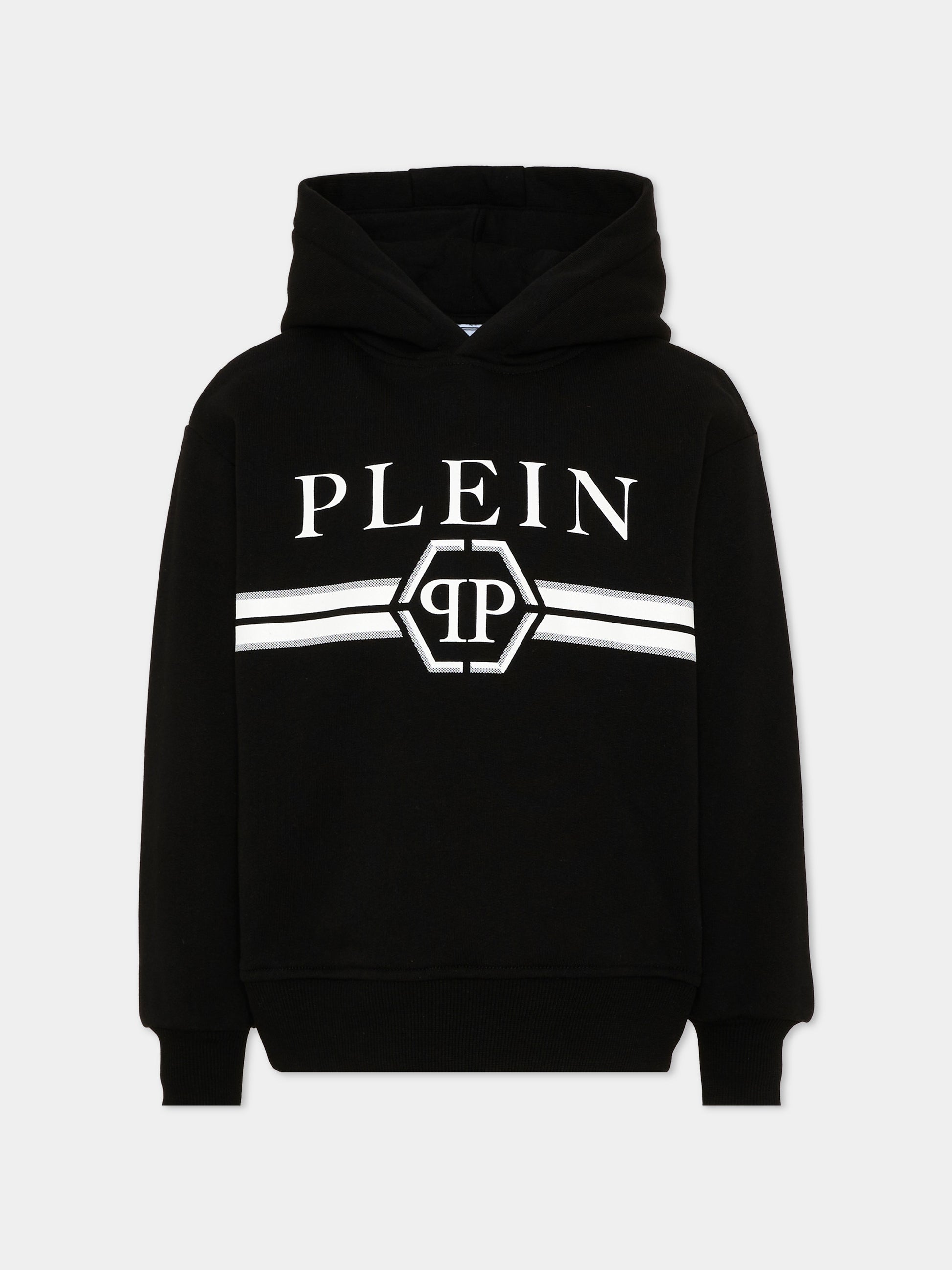 Felpa nera per bambino con logo,Philipp Plein Junior,F6PHJBHS092 110